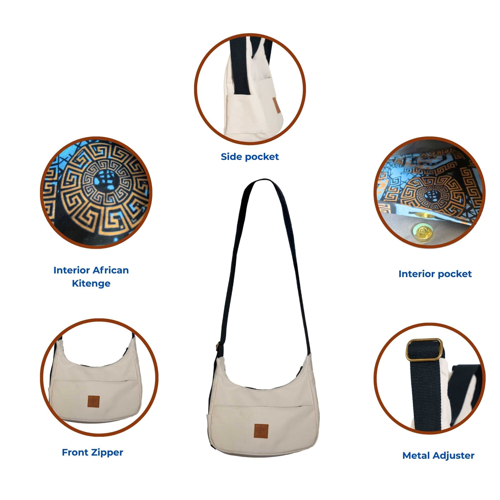Crescent Canvas Crossbody Shoulder Bag for Women - Image 7