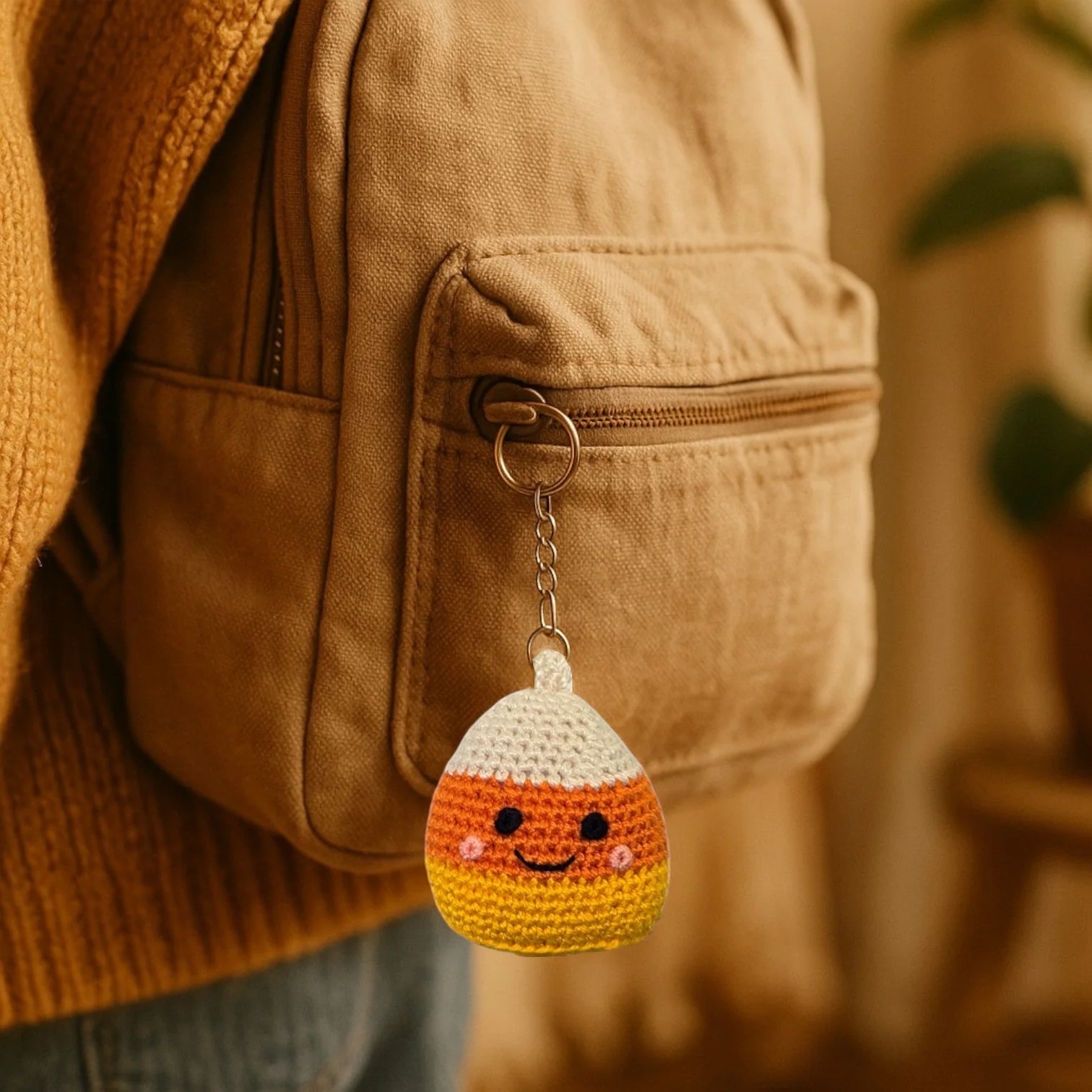 Crochet Candy Corn Keychain - Image 2