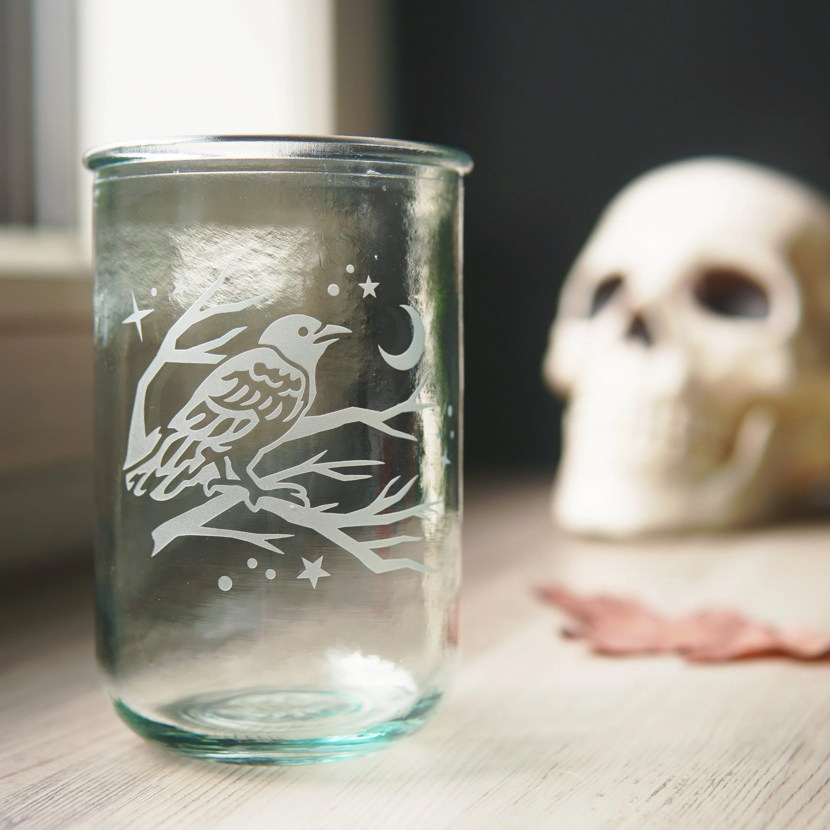 Crow Rustic Recycled Glass Candle Cup - Image 3