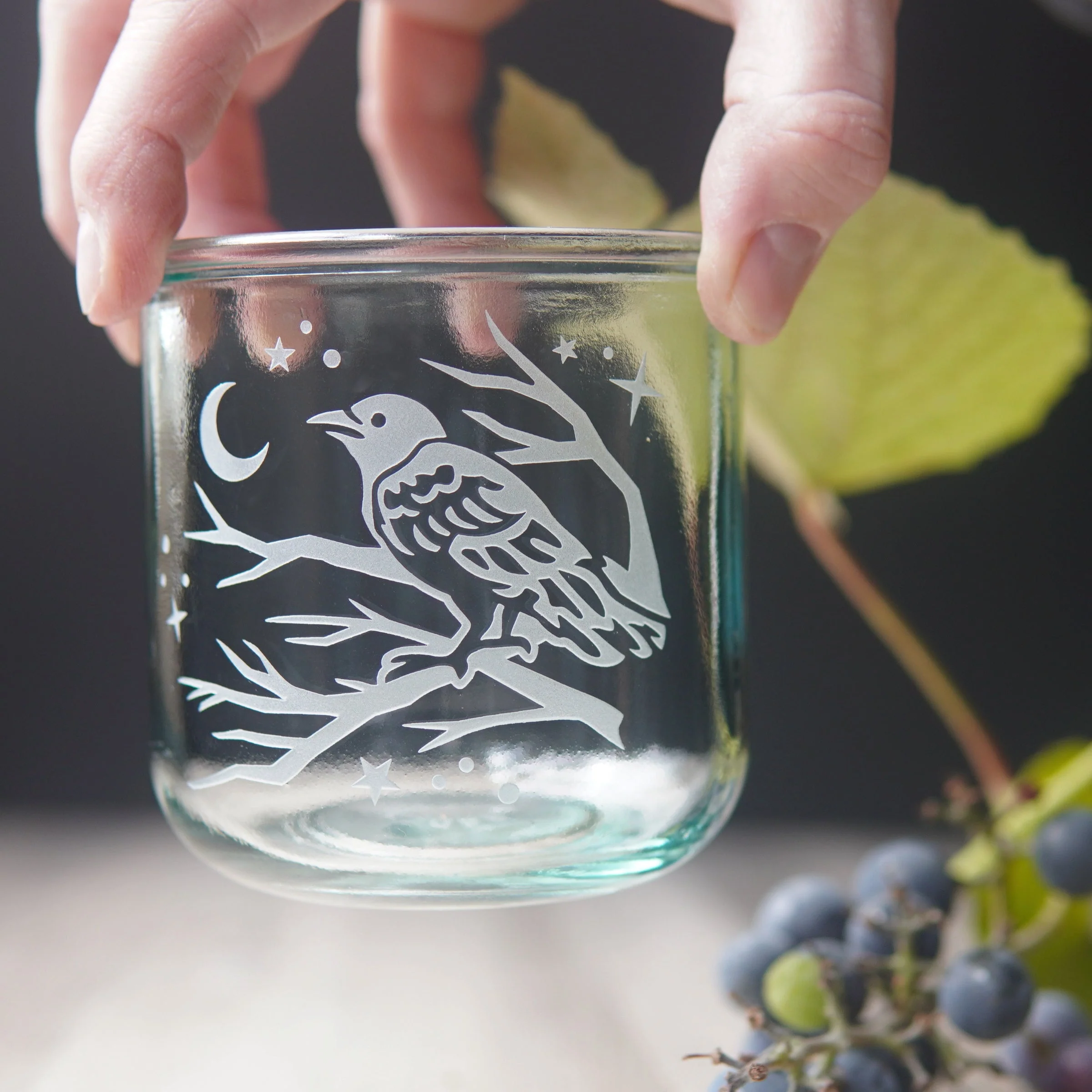 Crow Rustic Recycled Glass Candle Cup - Image 5