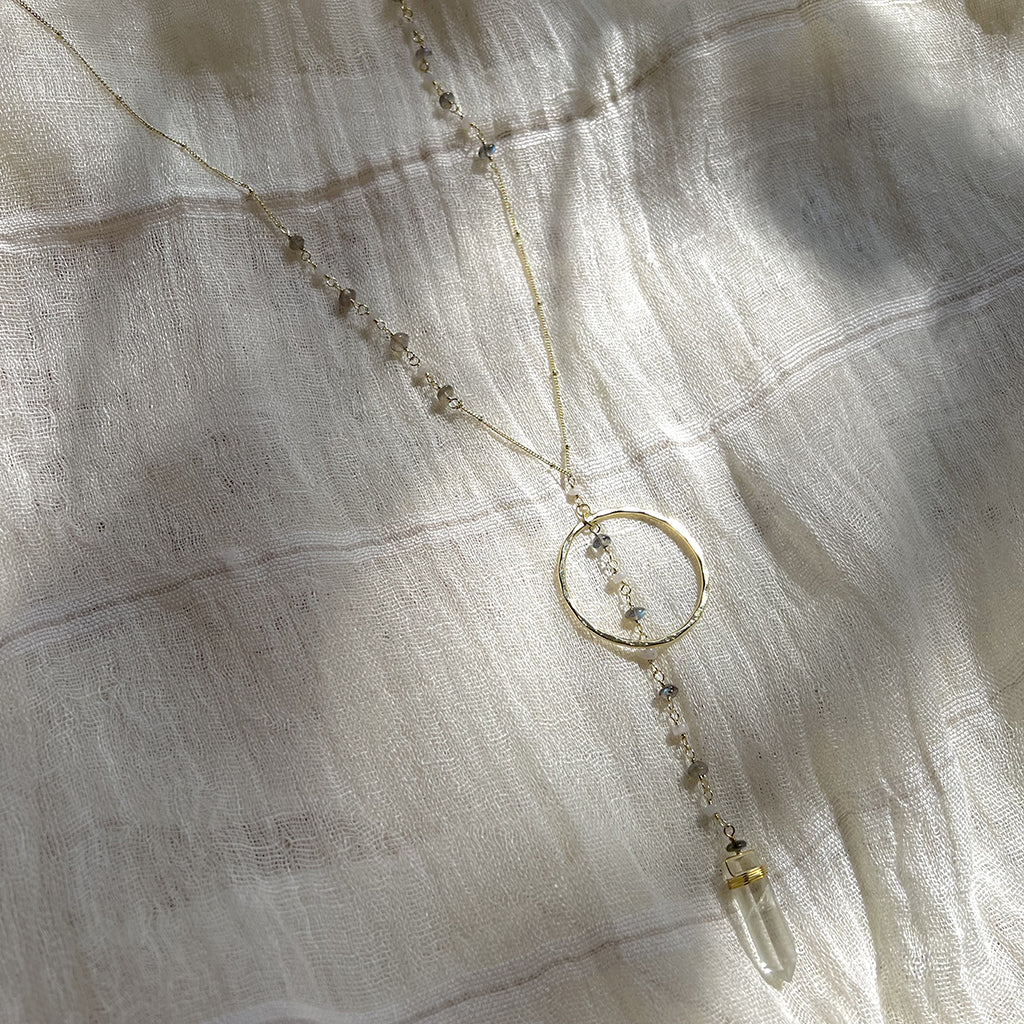 Crystal Halo Y Necklace - Image 2