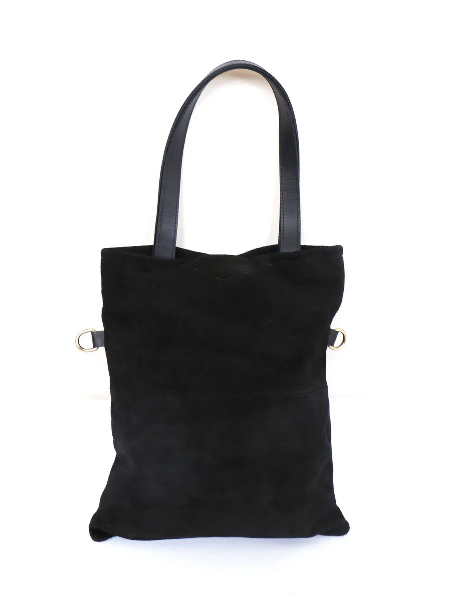 Daring Black Suede Crossbody Clutch Purse - Image 3