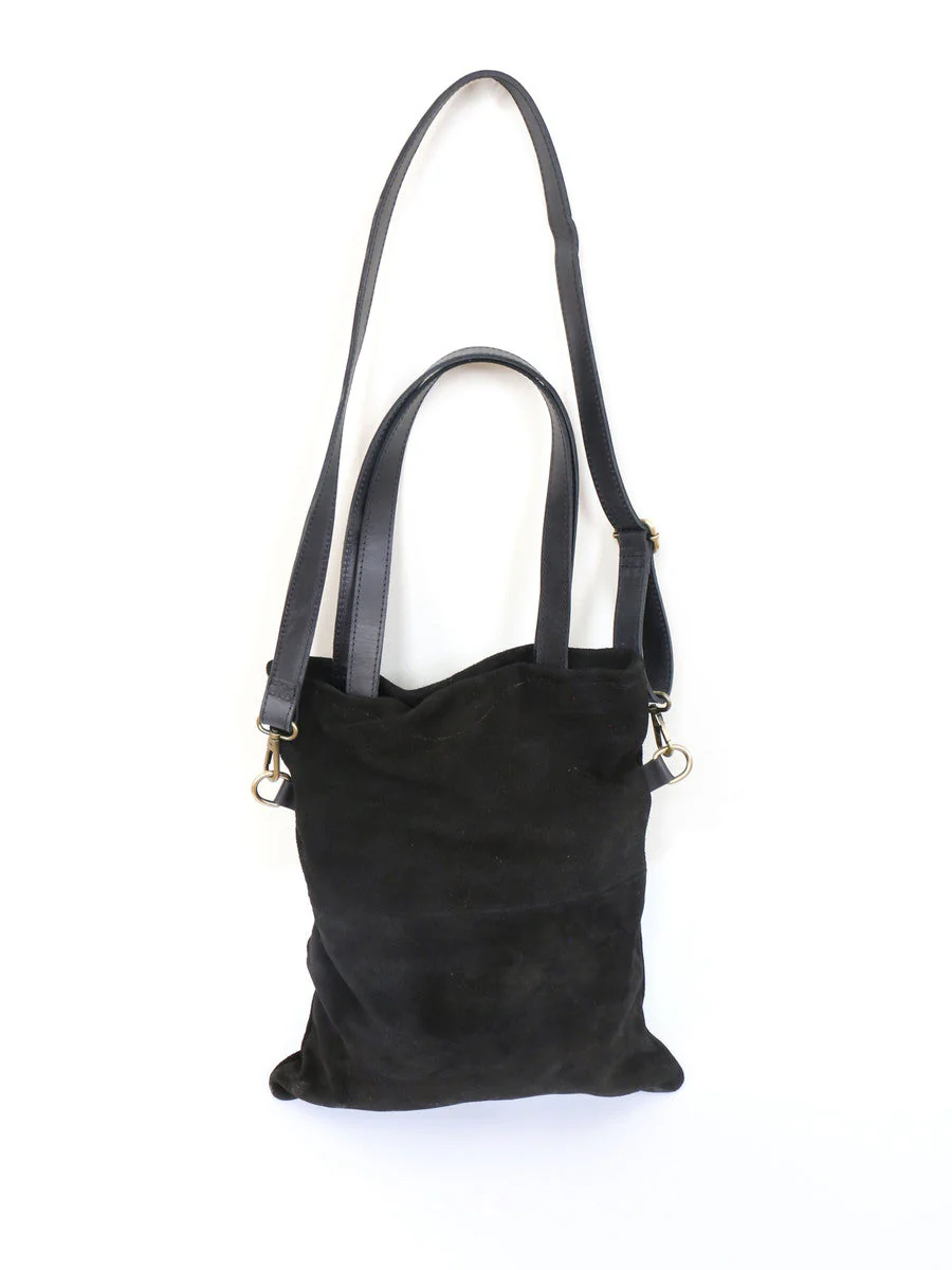 Daring Black Suede Crossbody Clutch Purse - Image 4