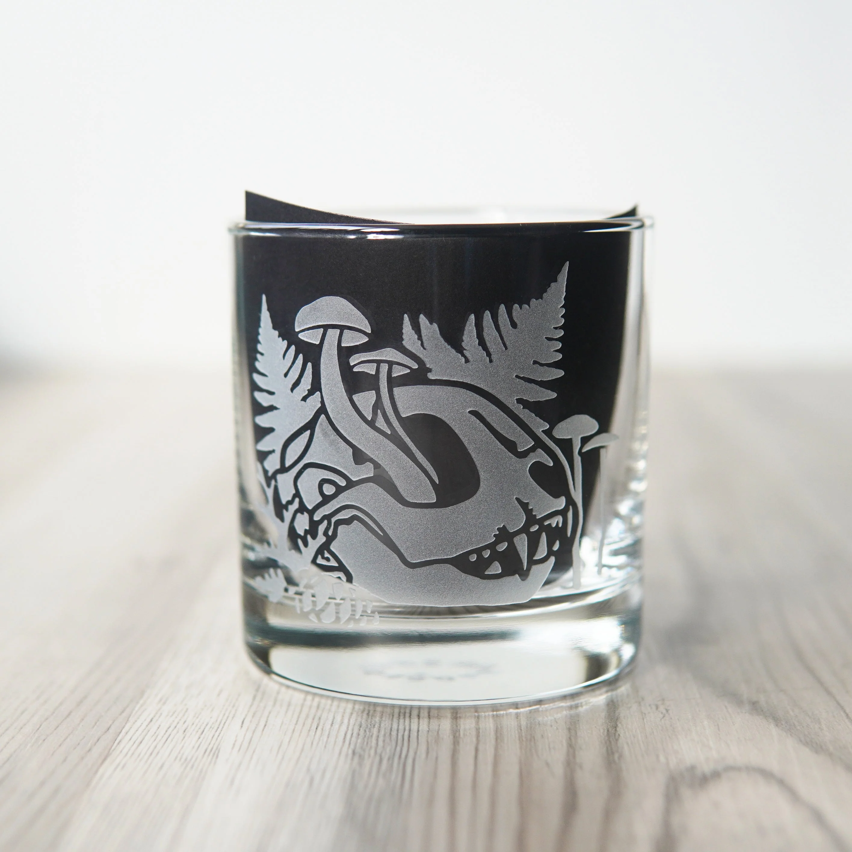 Decay Skull Lowball Glass - etched barware - Image 2
