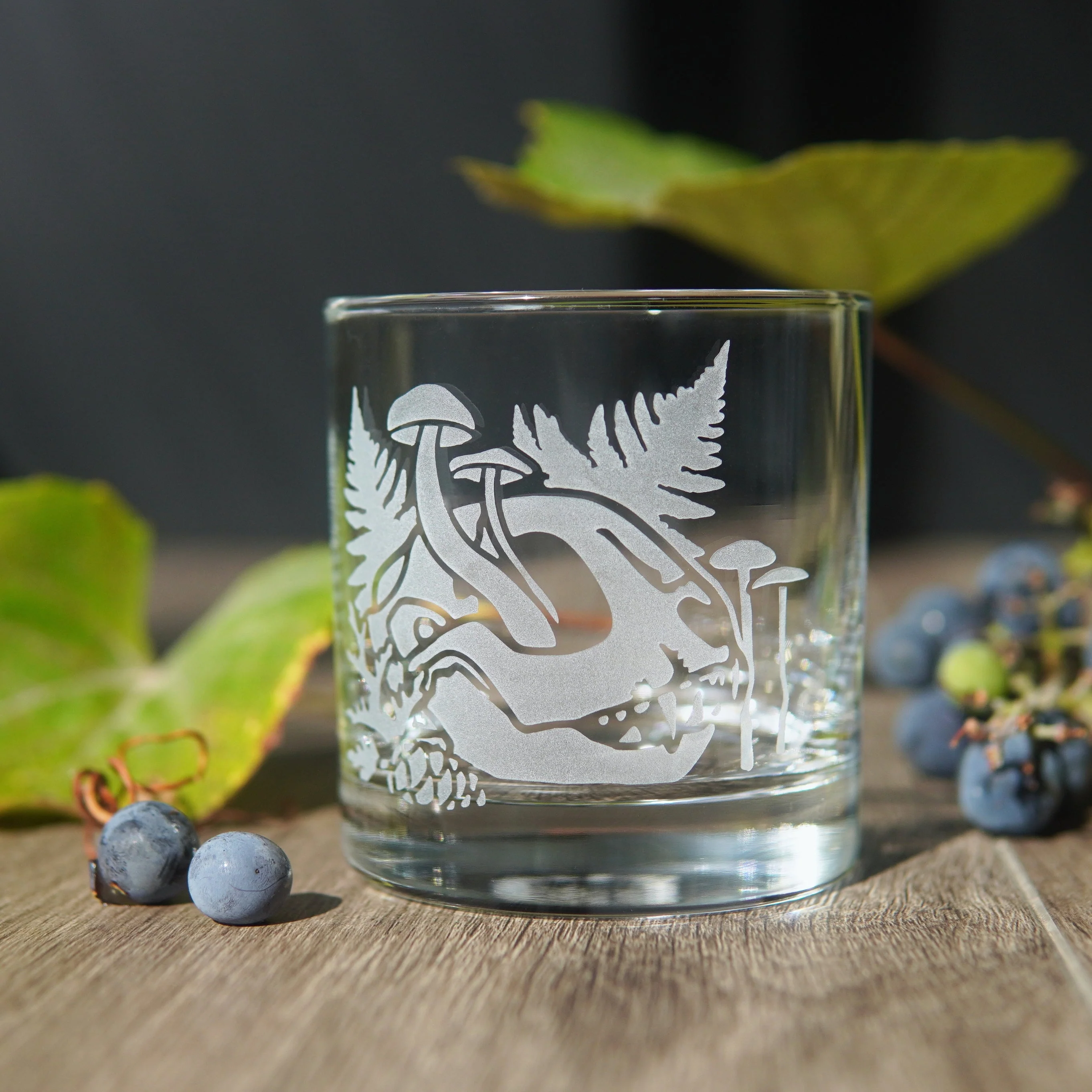 Decay Skull Lowball Glass - etched barware - Image 3