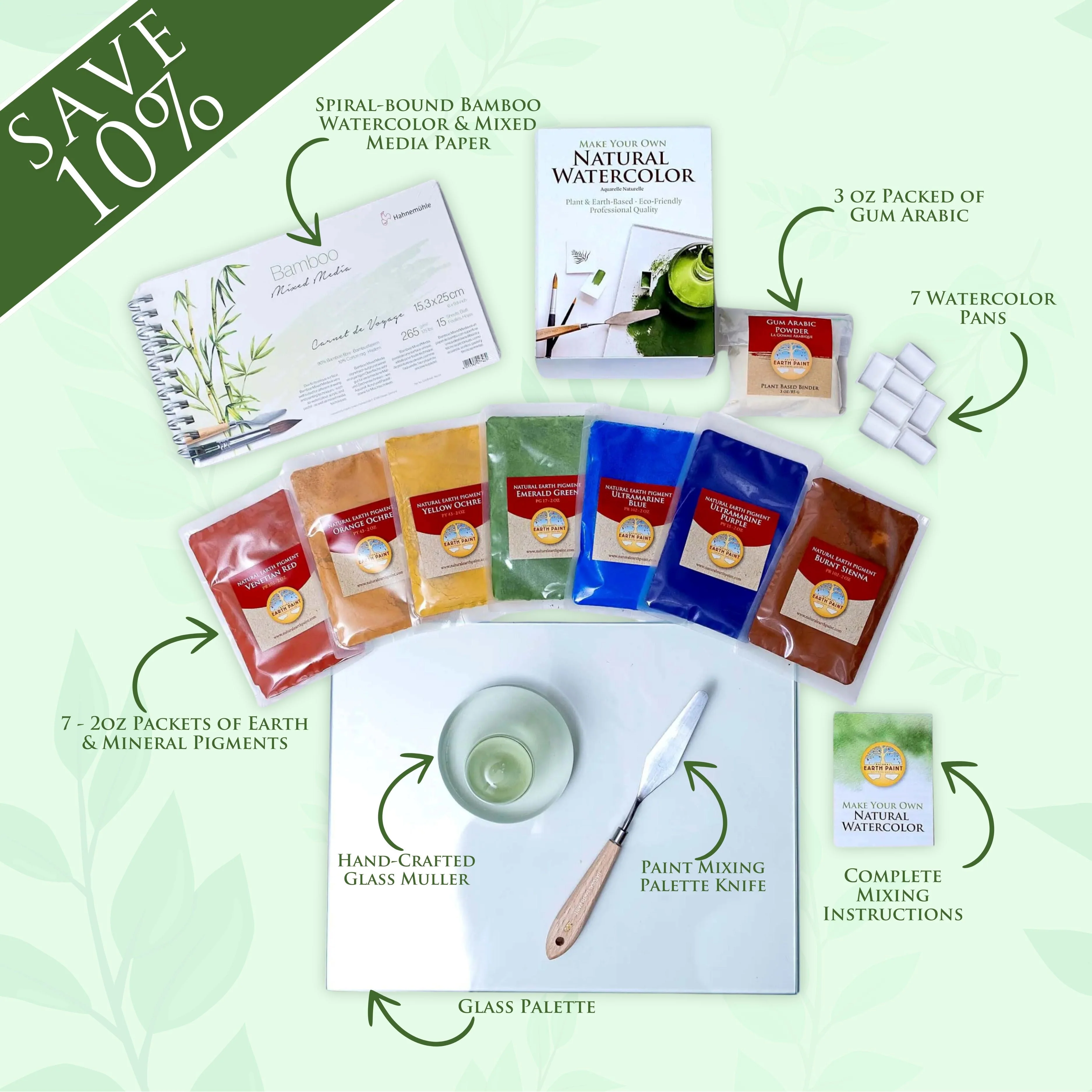 Deluxe Natural Watercolor Mixing Set - Image 2