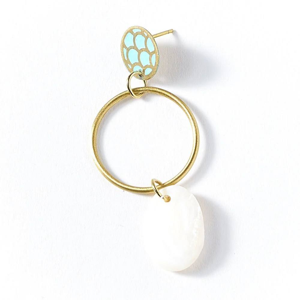 Dhavala Post Earrings - Teal Drop - Image 3
