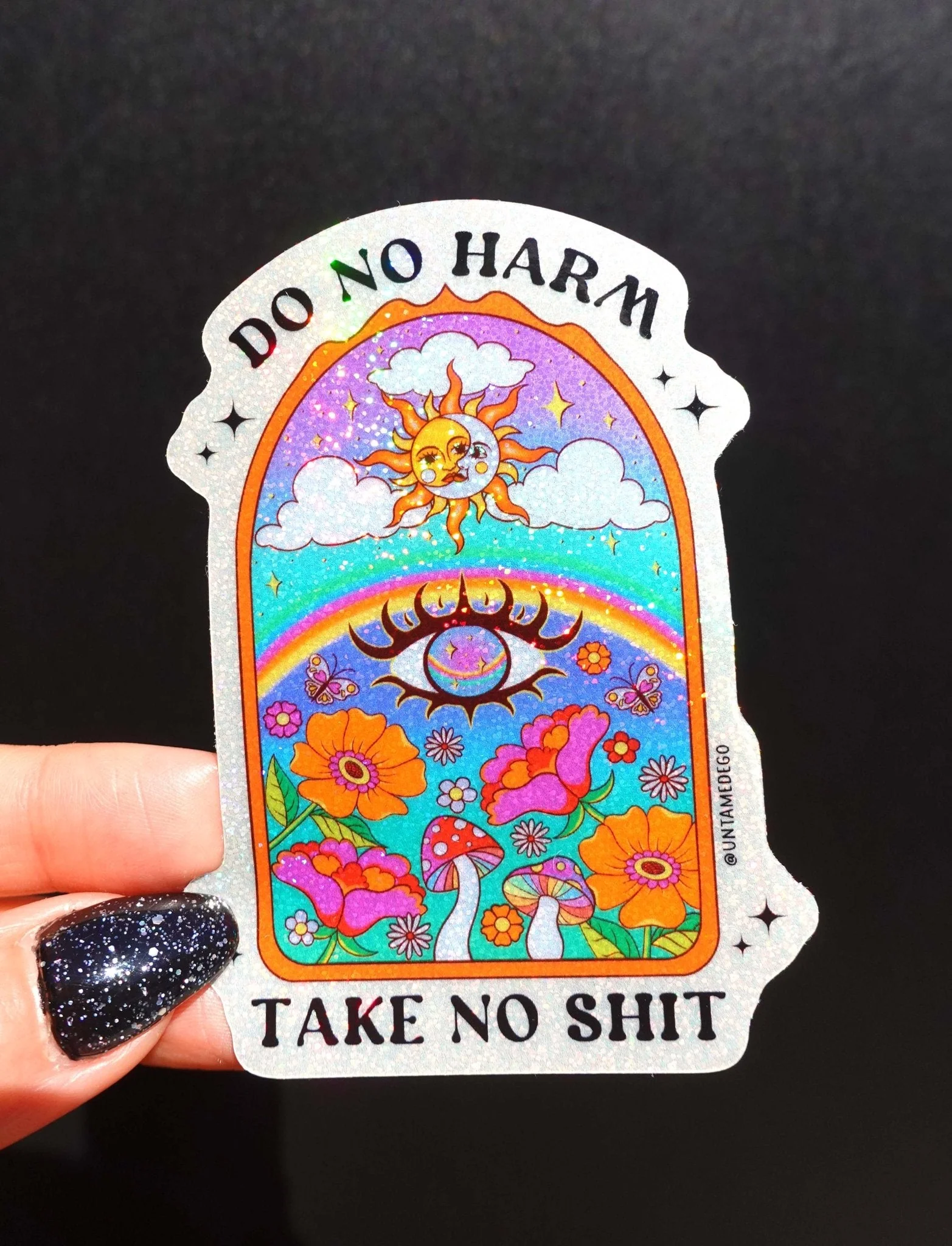 Do No Harm Take No Shit Sticker - Image 3