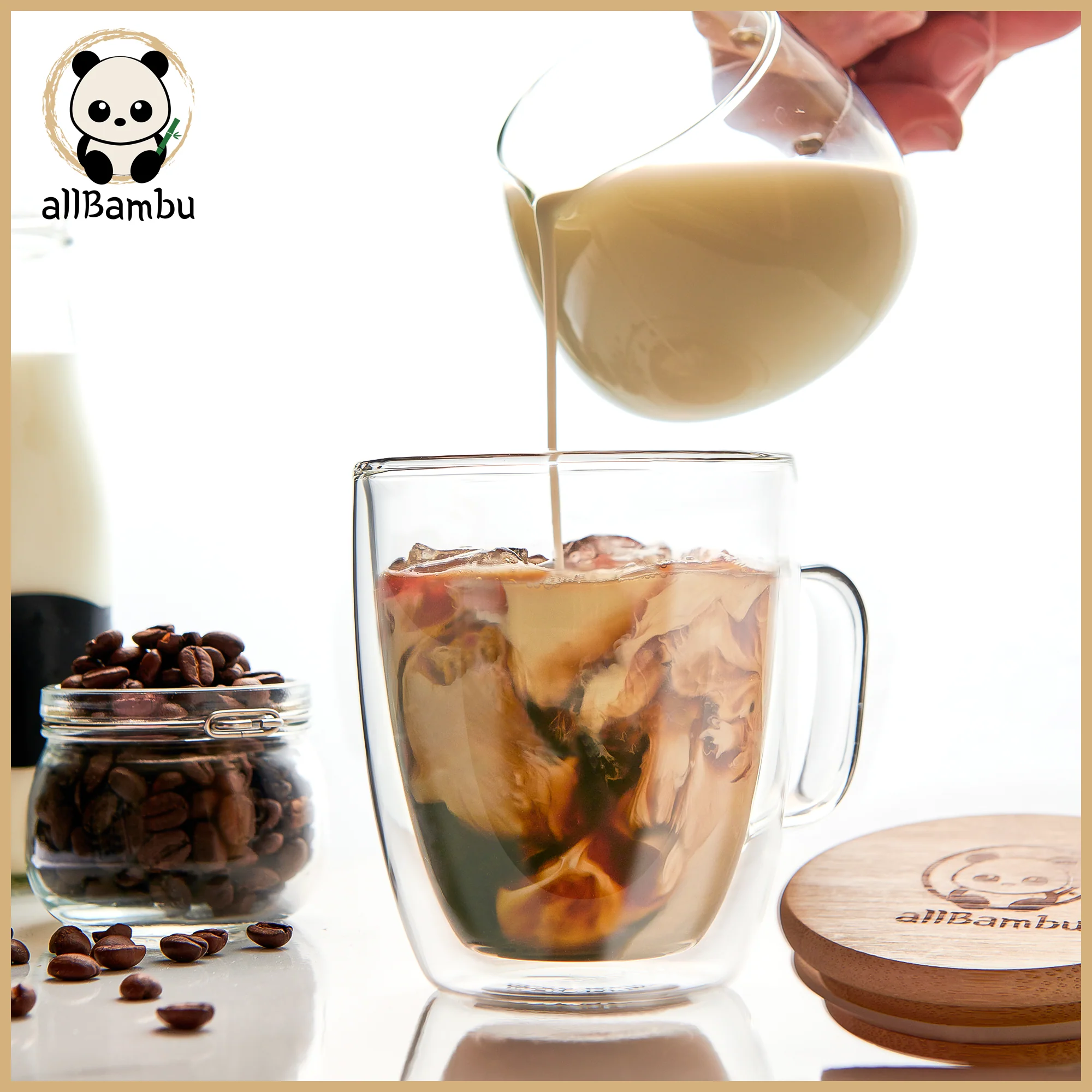 Double Wall Mug with Bamboo Lid and Tea Diffuser - 15oz (450ml) - Image 3