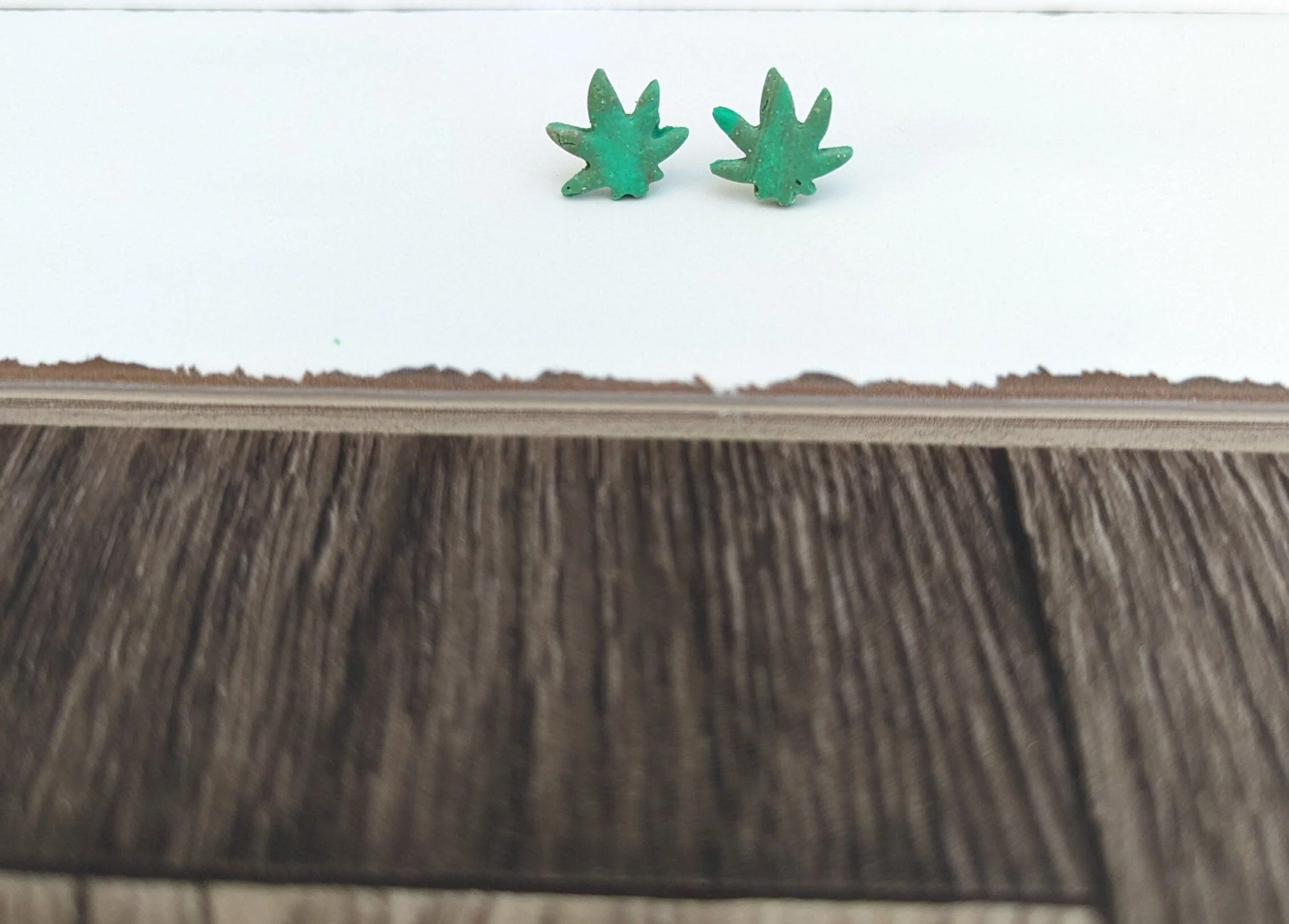 Earrings: Magic leaf 420 mary jane - Image 3