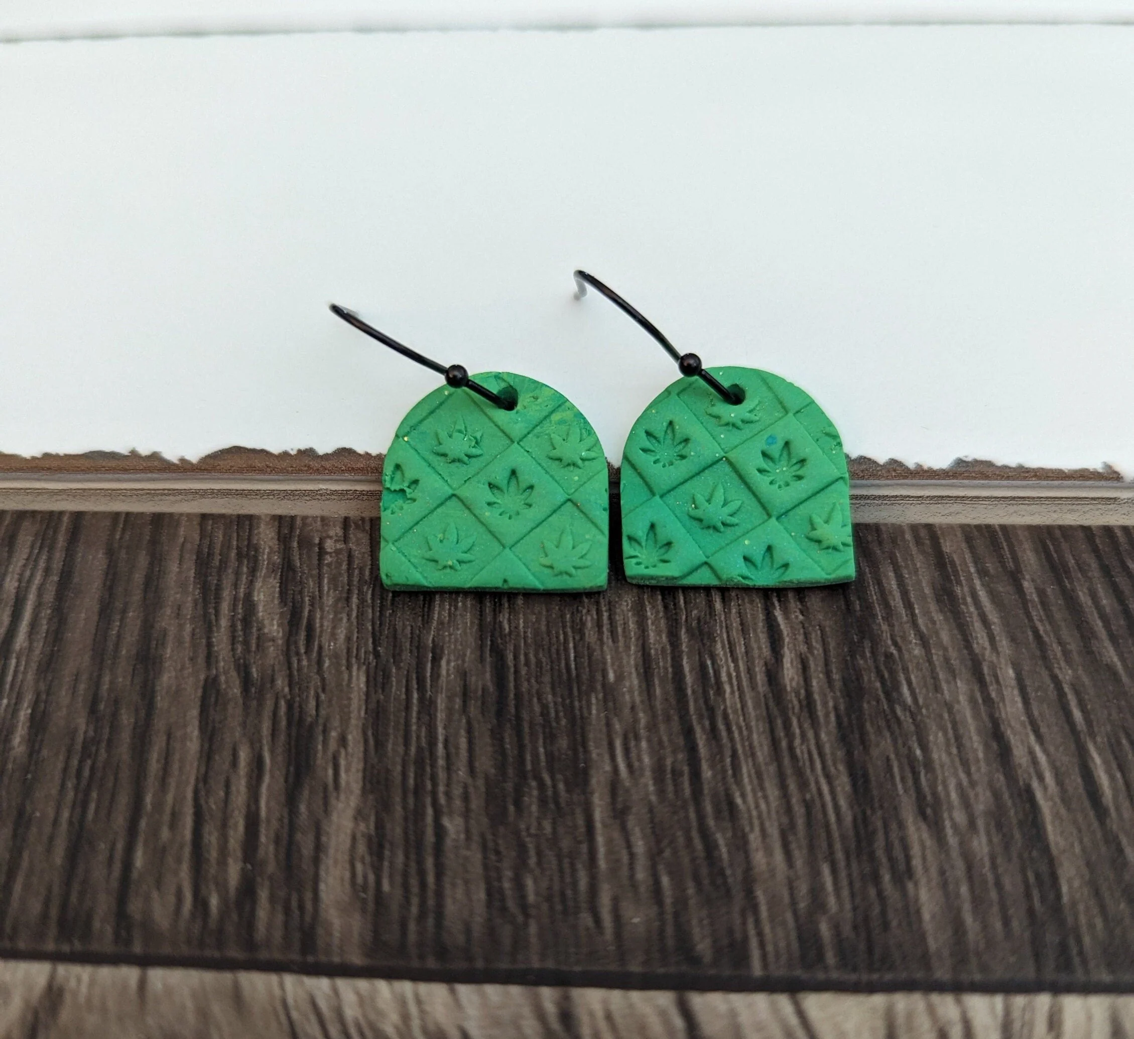 Earrings: Magic leaf 420 mary jane - Image 4