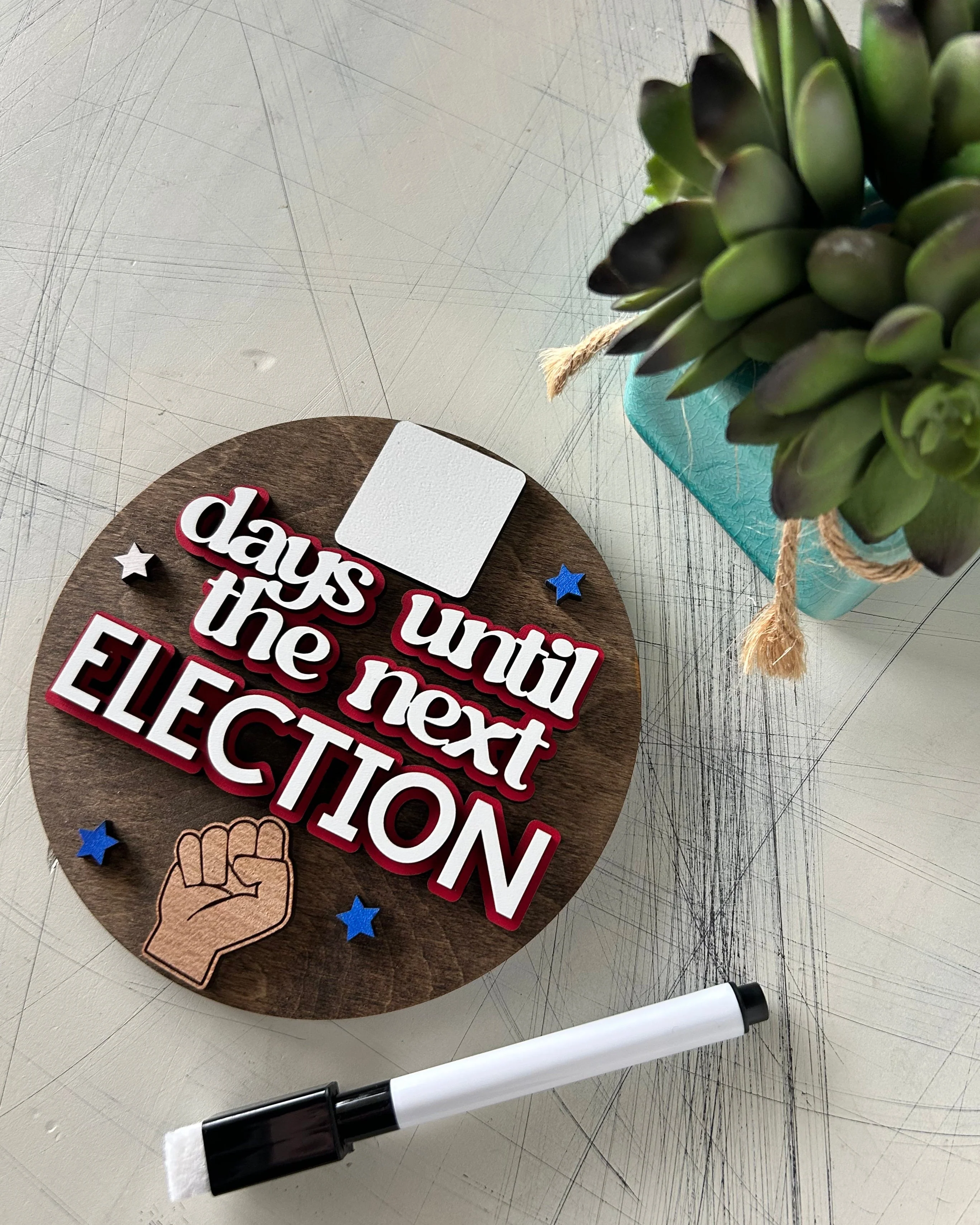 Election Countdown Sign with Dry Erase Marker - Image 3