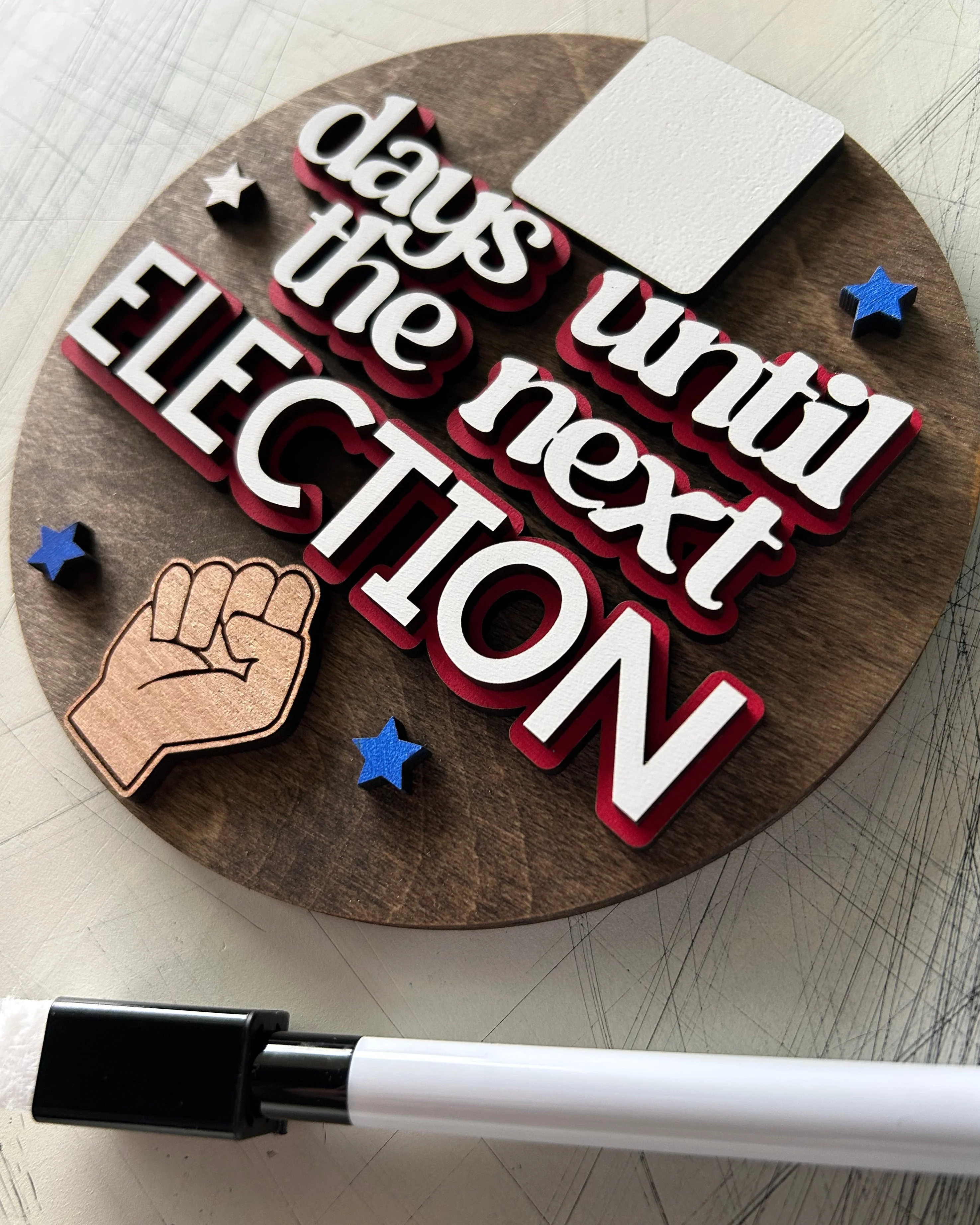 Election Countdown Sign with Dry Erase Marker - Image 4