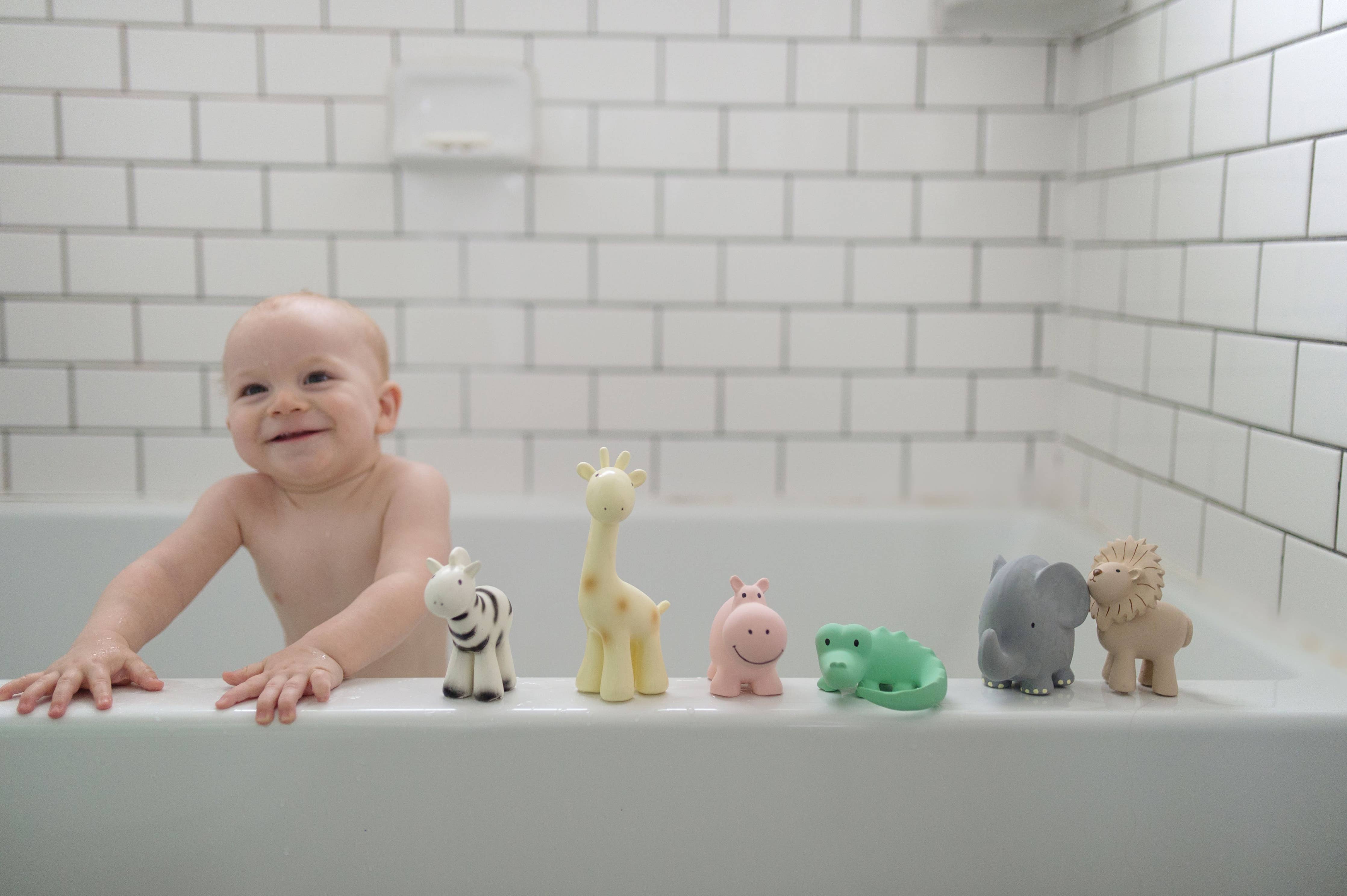 Elephant Organic Rubber Teether, Rattle & Bath Toy - Image 13