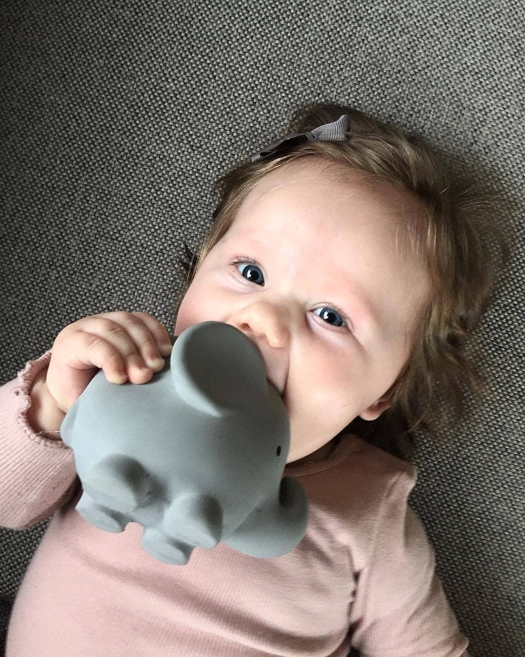 Elephant Organic Rubber Teether, Rattle & Bath Toy - Image 6