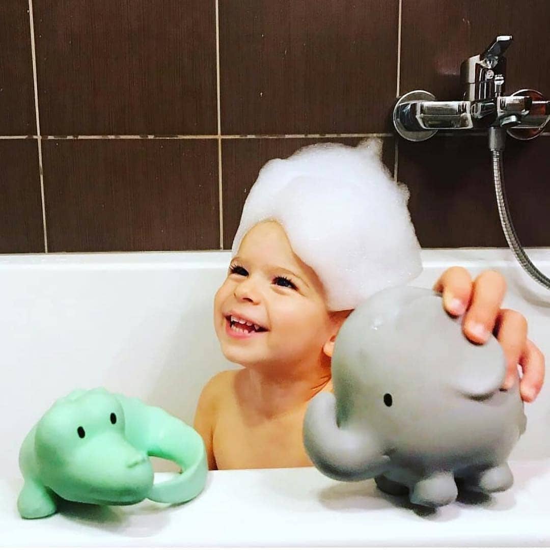 Elephant Organic Rubber Teether, Rattle & Bath Toy - Image 7
