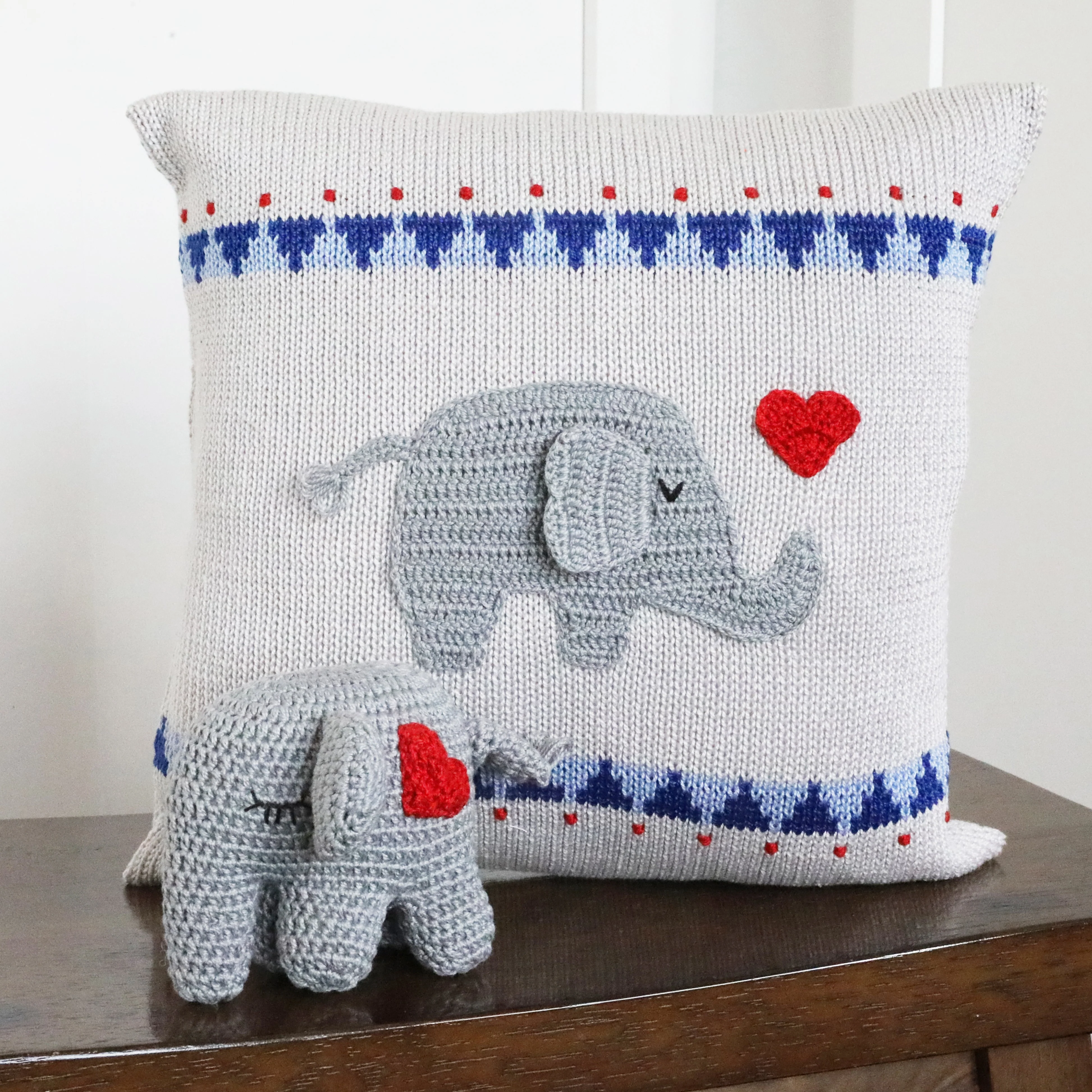 Elephant with Heart 10" Pillow - Image 3