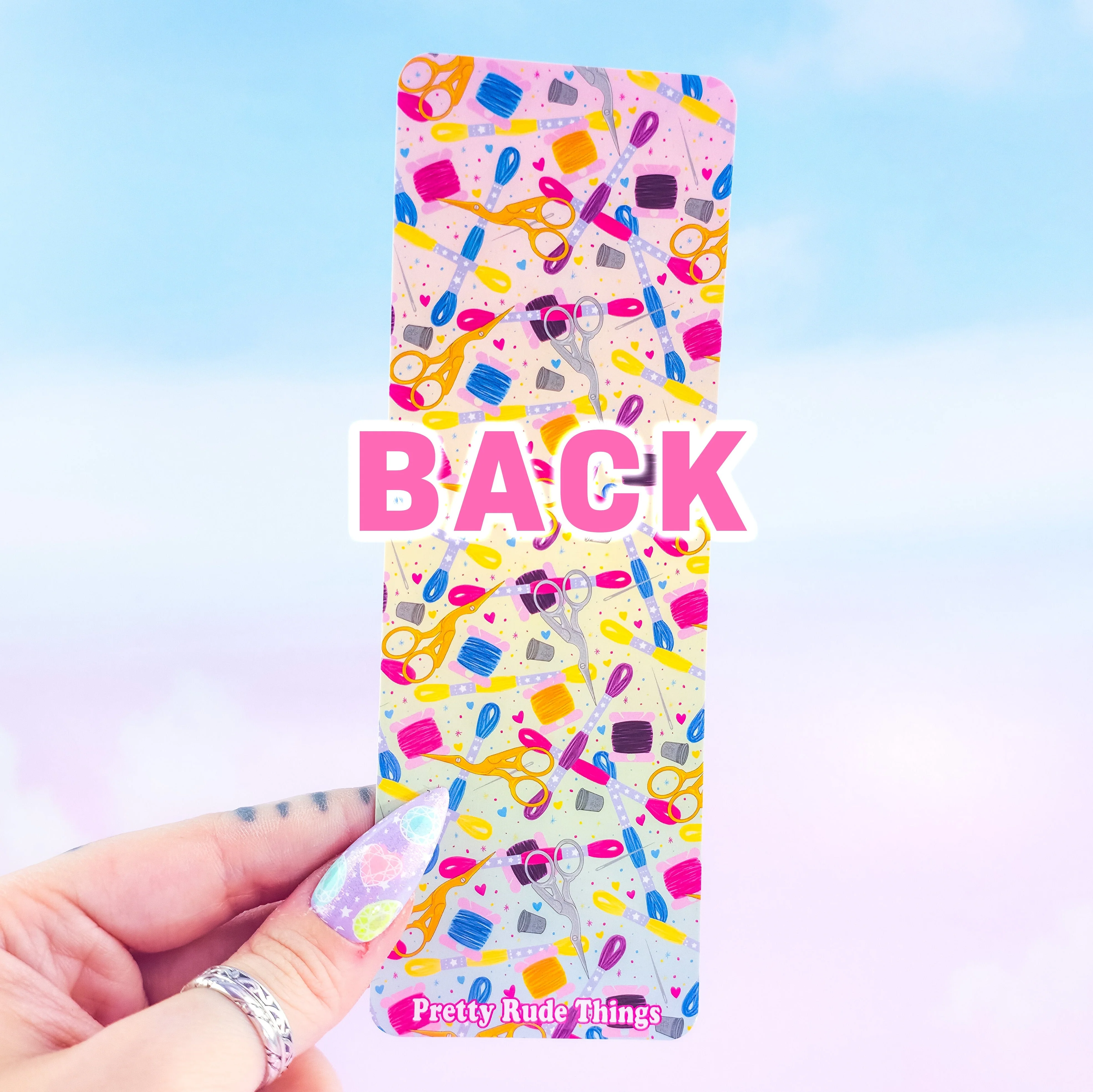 Embroidery Holographic Bookmark – Handmade Sewing & Craft Bookmark, Book Lover Gift - Image 6
