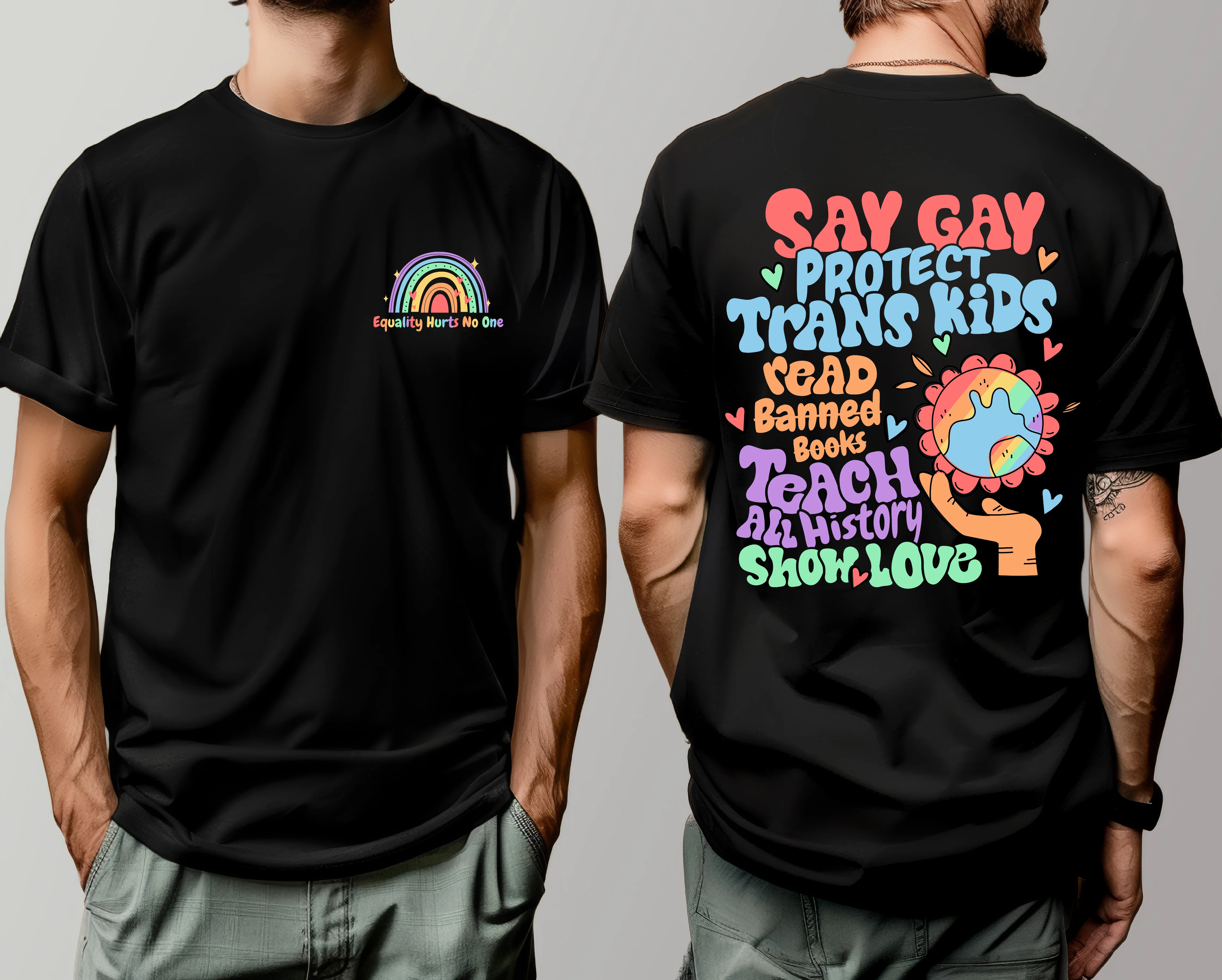 Equality Hurts No One Shirt | LGBTQ Pride Activist Tee - Image 3