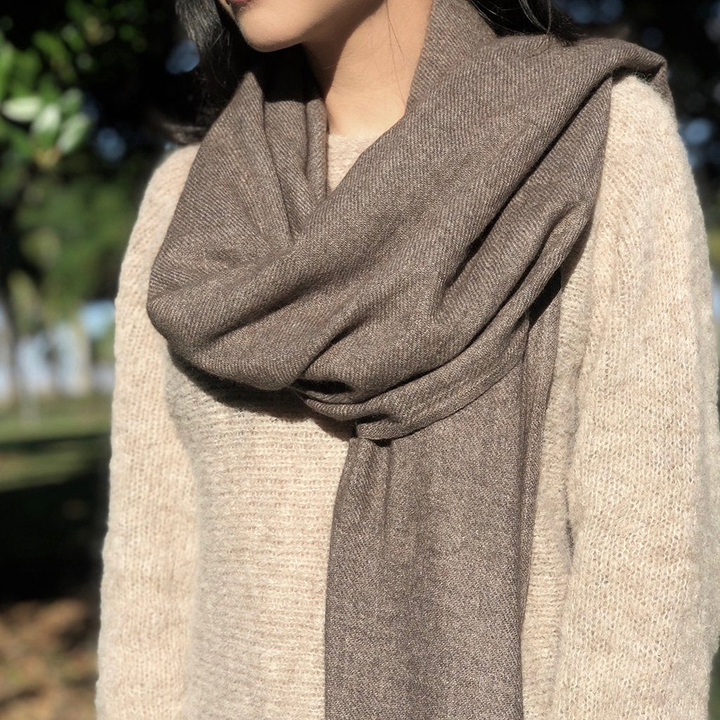 Espresso Handloom Cashmere Scarf - Image 2
