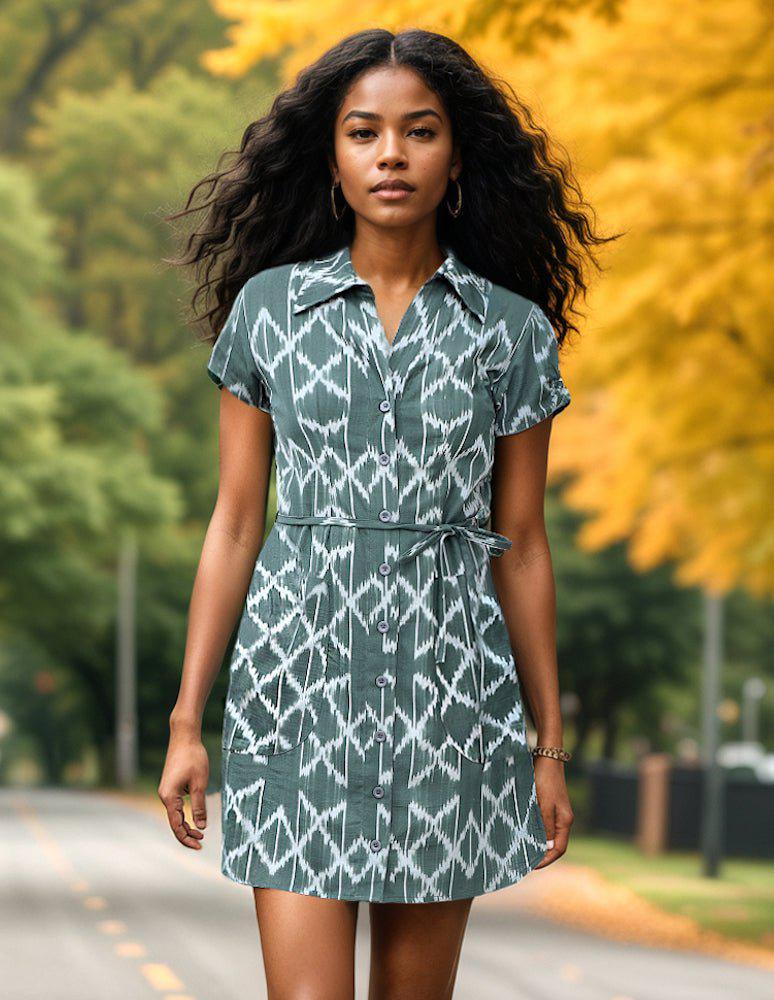 Evergreen Organic Cotton Button Dress - Image 8