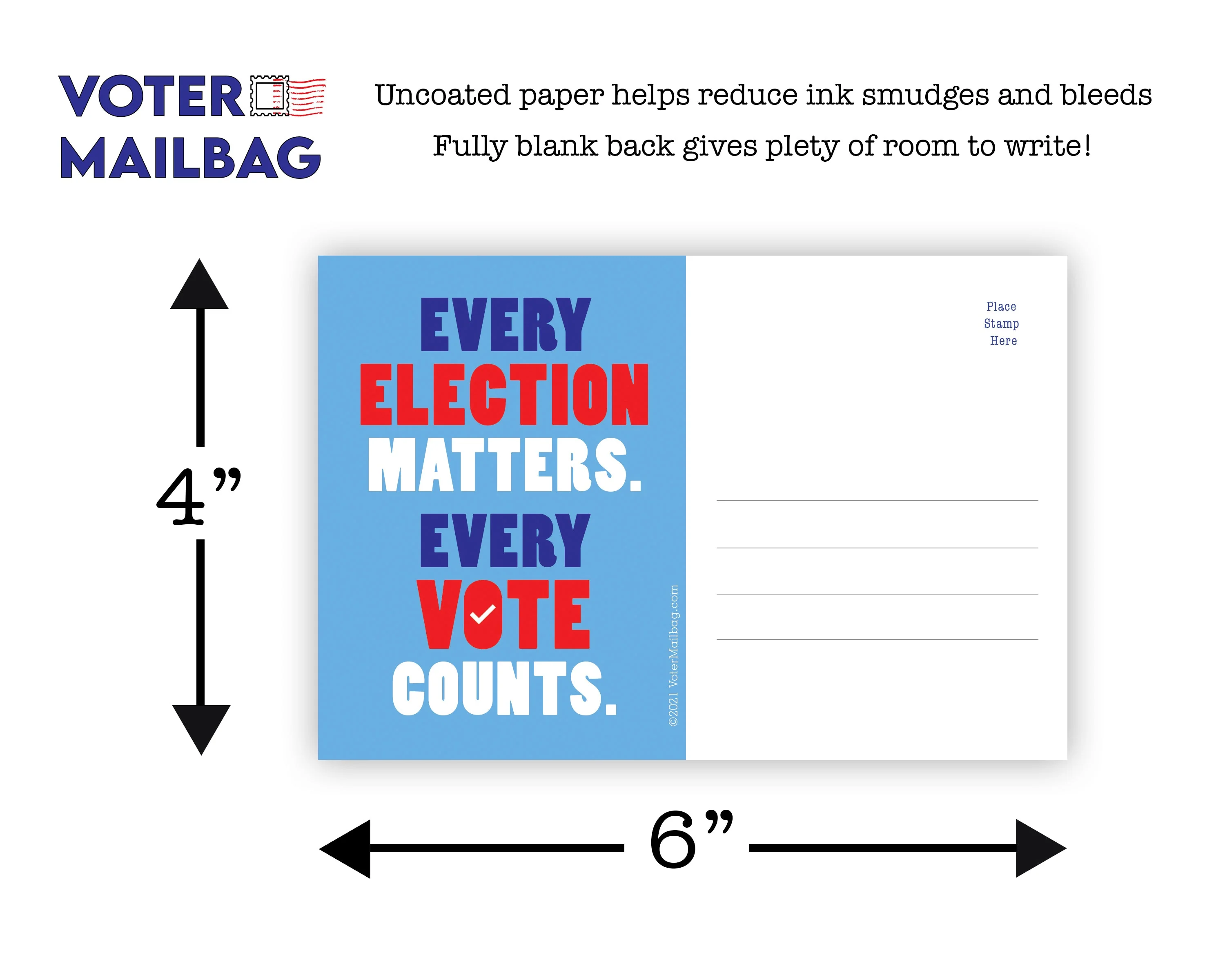 Every Election Matters Blank 4x6 Voter Postcards - Image 4