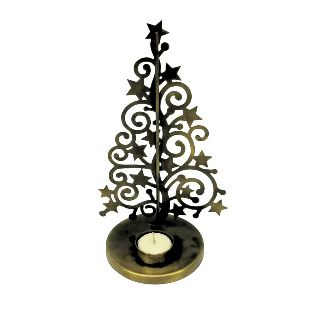 Festive Iron Christmas Tree Votive Candle Holder - Image 2