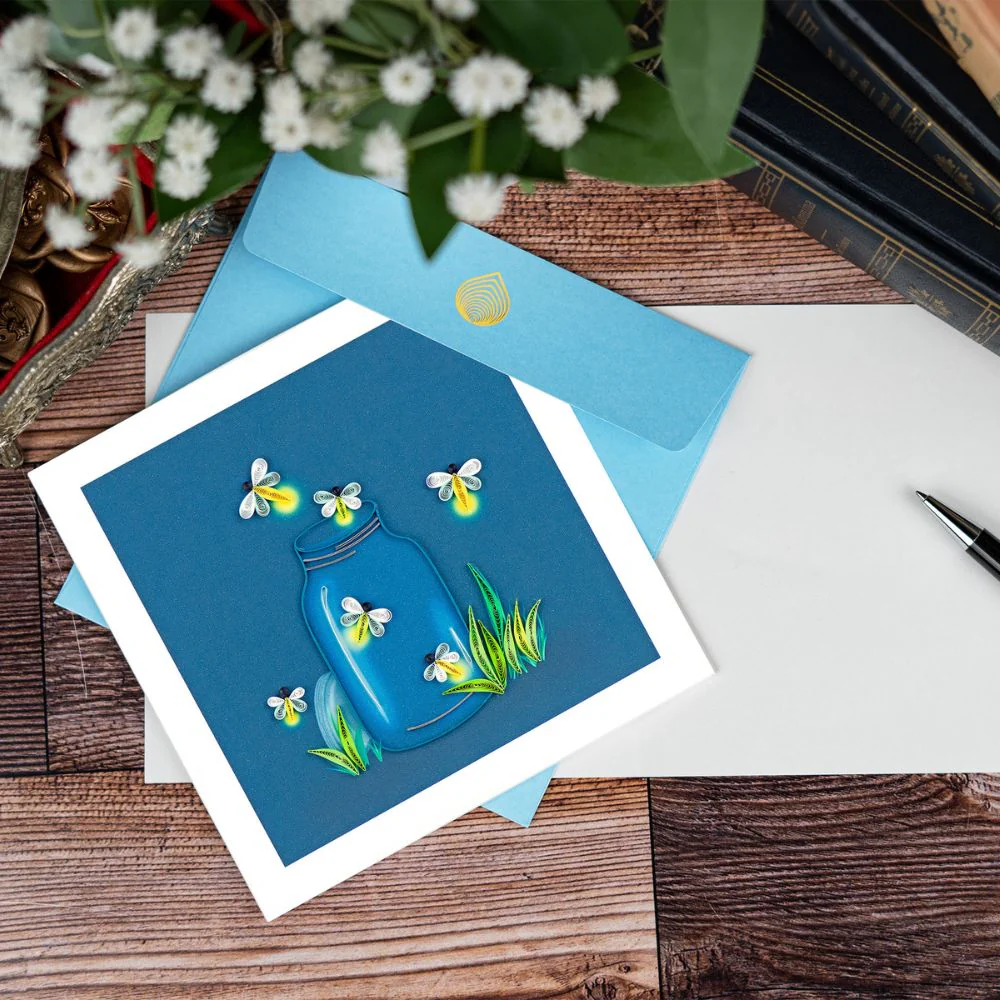 Fireflies Quilled Greeting Card - Image 4