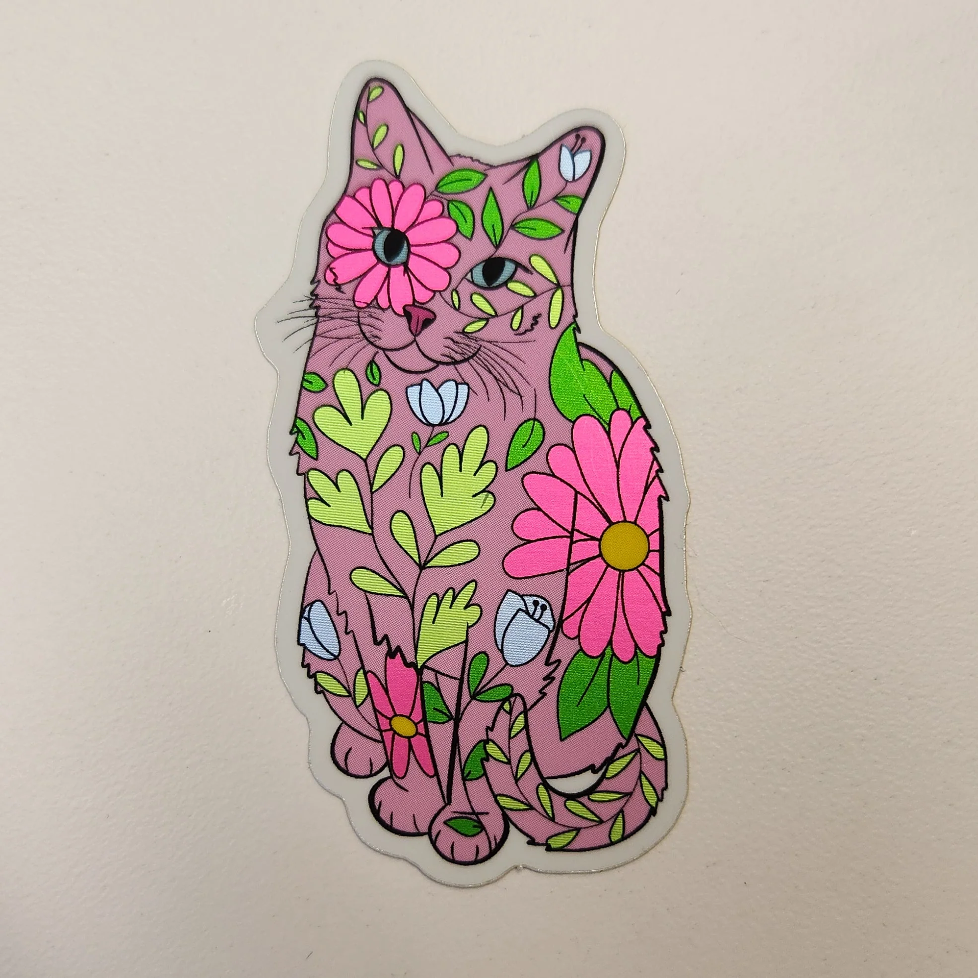 Floral Cat Sticker, 1.5 x 3 in. - Image 3