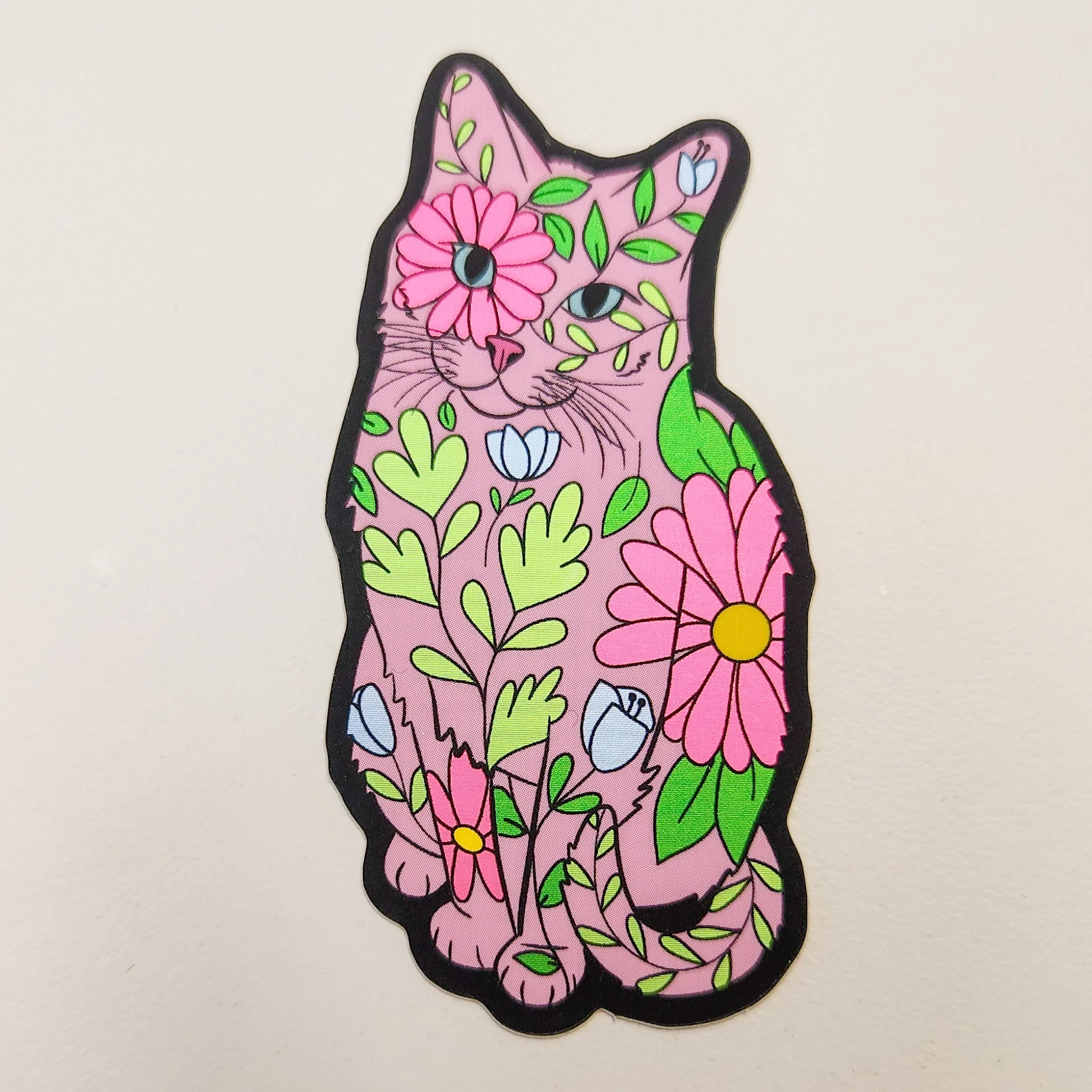 Floral Cat Sticker, 1.5 x 3 in. - Image 4