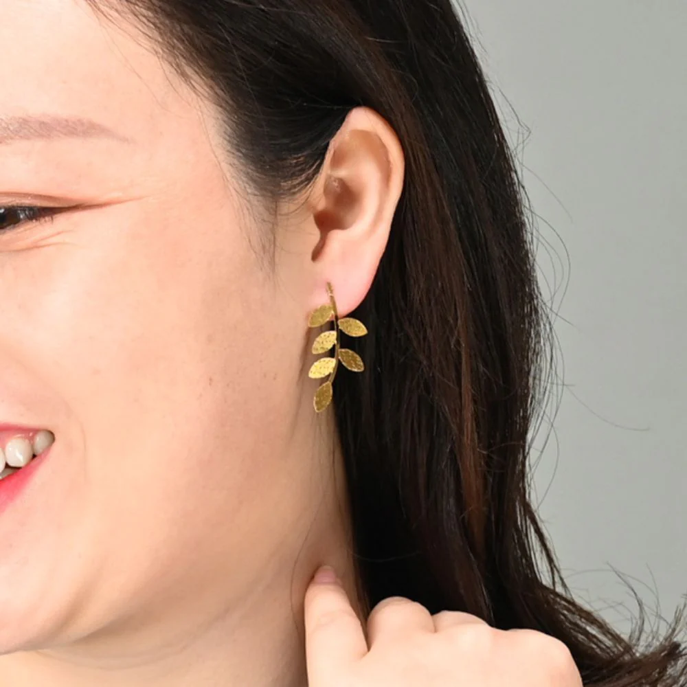 Flourish Vine Leaf Post Earrings - Image 2