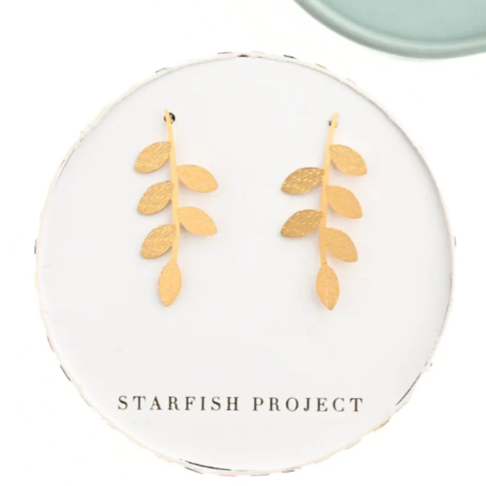 Flourish Vine Leaf Post Earrings - Image 3