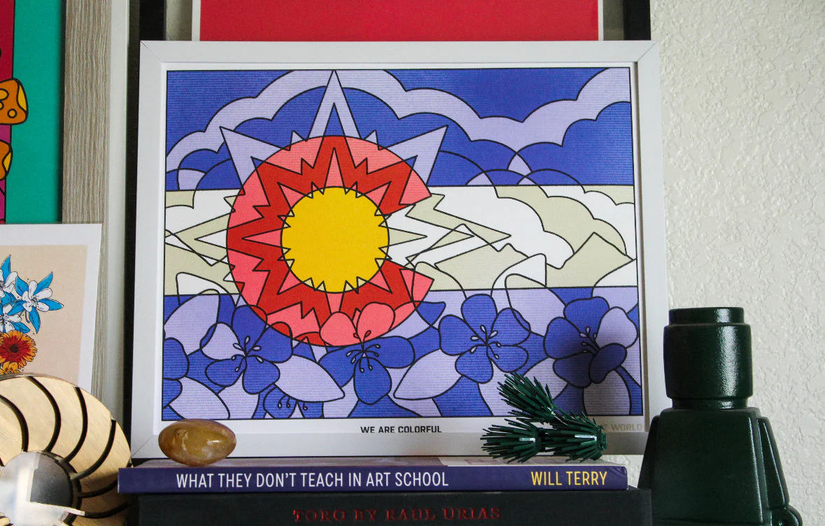 Flower Colorado Flag Art Print - Image 2