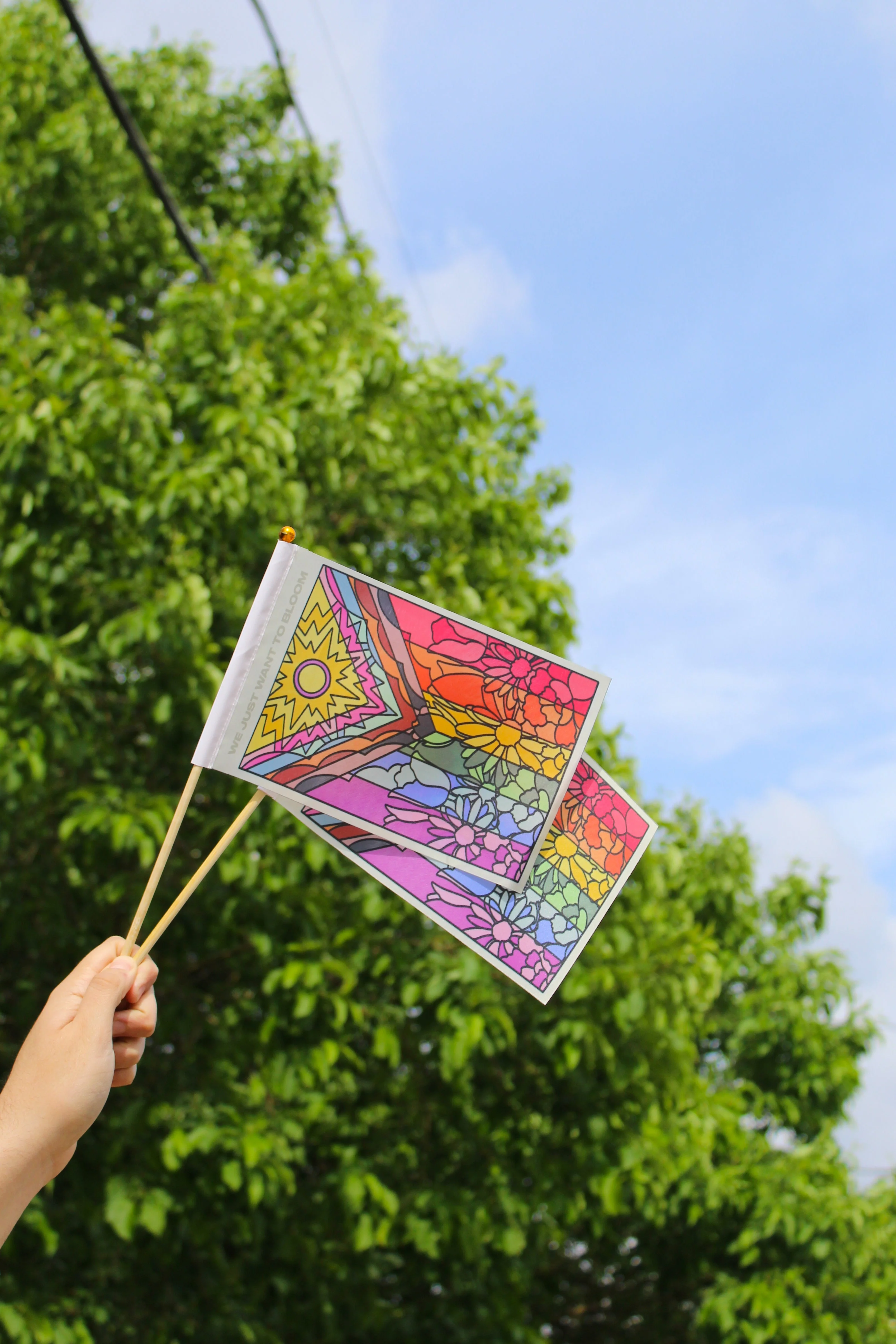Flower Pride Hand Flag - Image 2