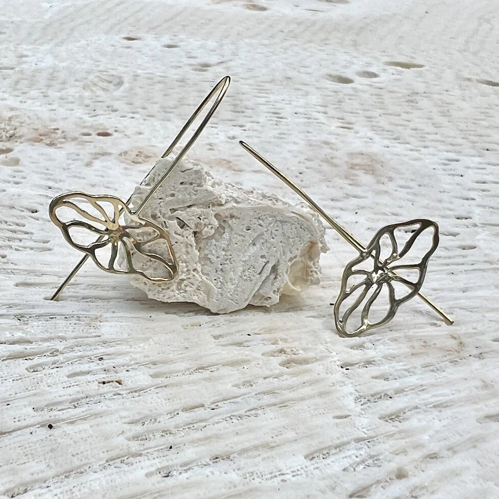 Flower Pull Threader Earrings - Image 2