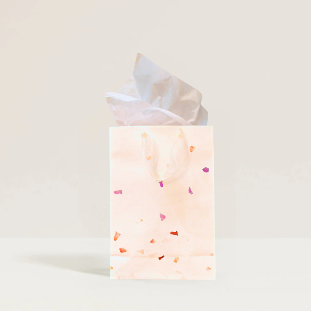 Flower Purple Petal Gift Bag (Handmade Seed Paper + Ribbon) - Image 3
