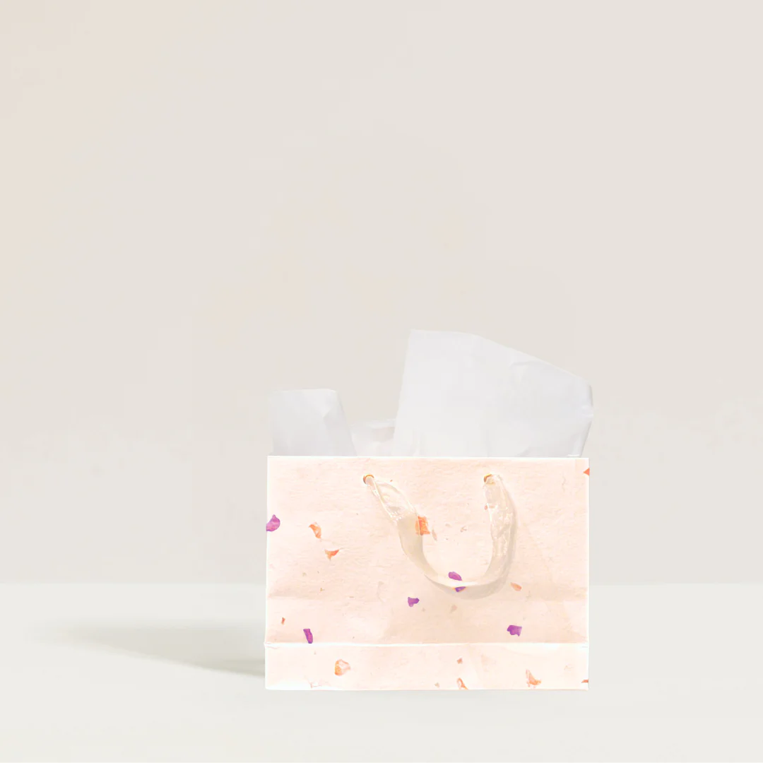 Flower Purple Petal Gift Bag (Handmade Seed Paper + Ribbon) - Image 4