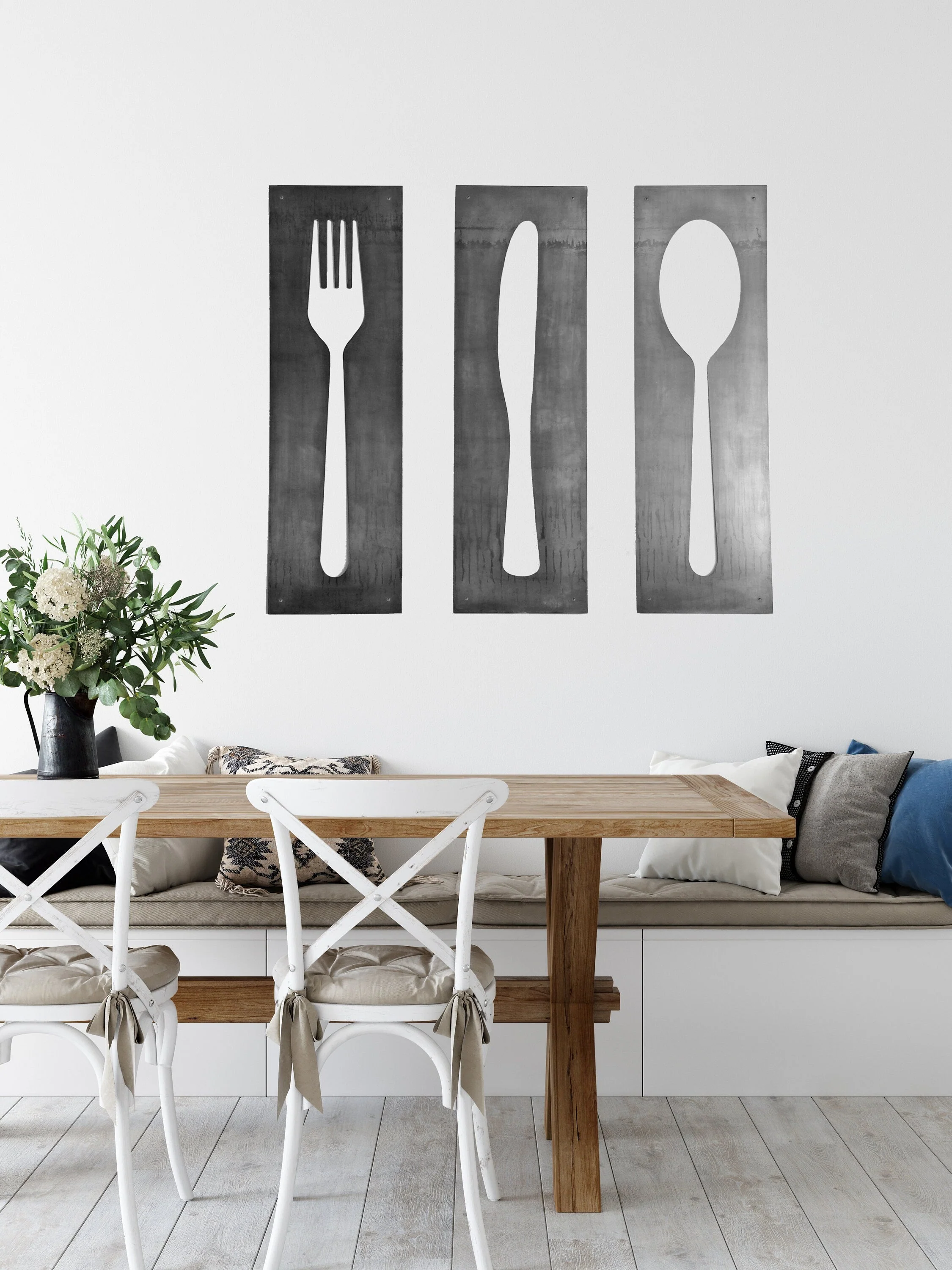 Fork Knife Spoon Wall Art Panel Set - Image 2
