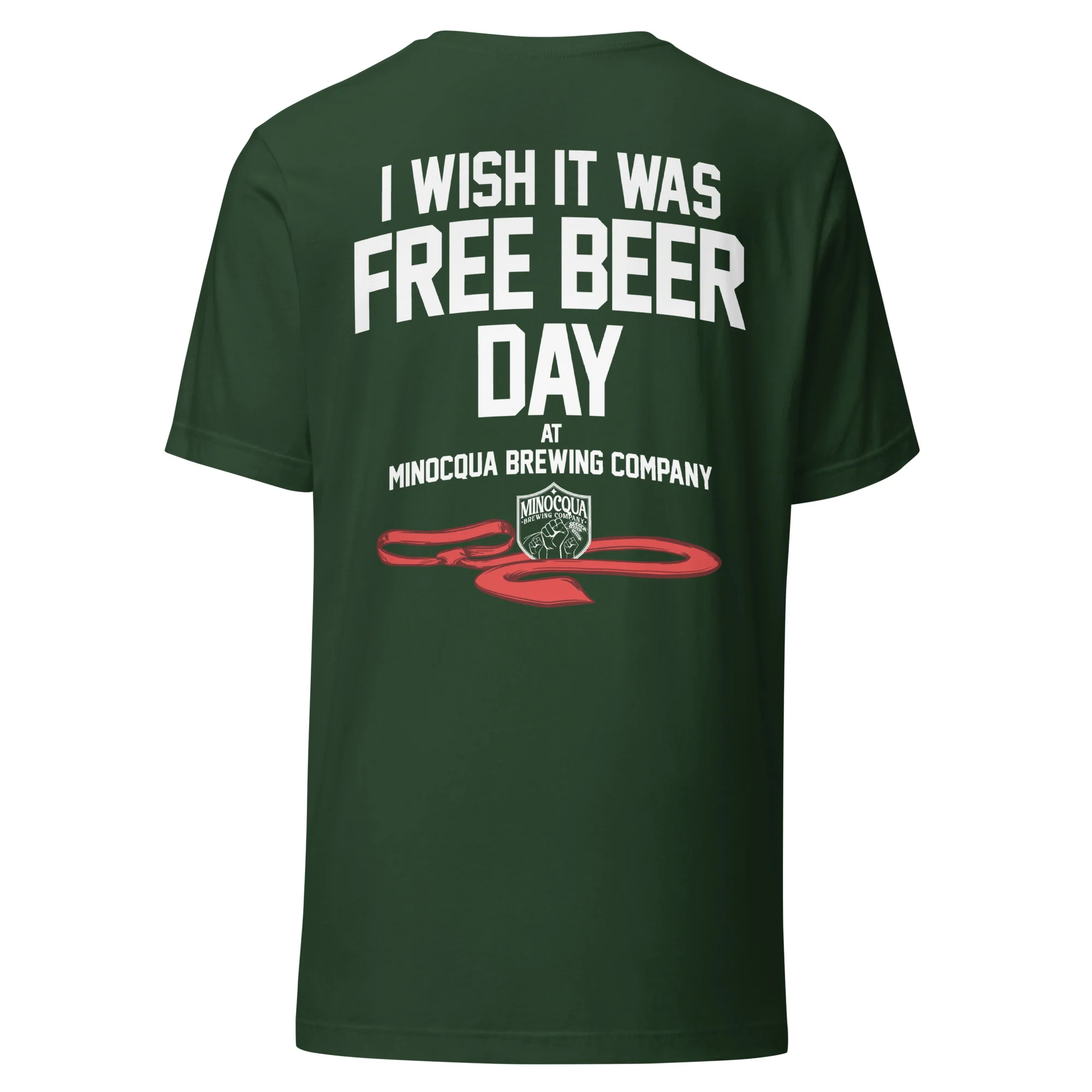 Free Beer Day Front & Back Print T-shirt (White Print) - Image 12