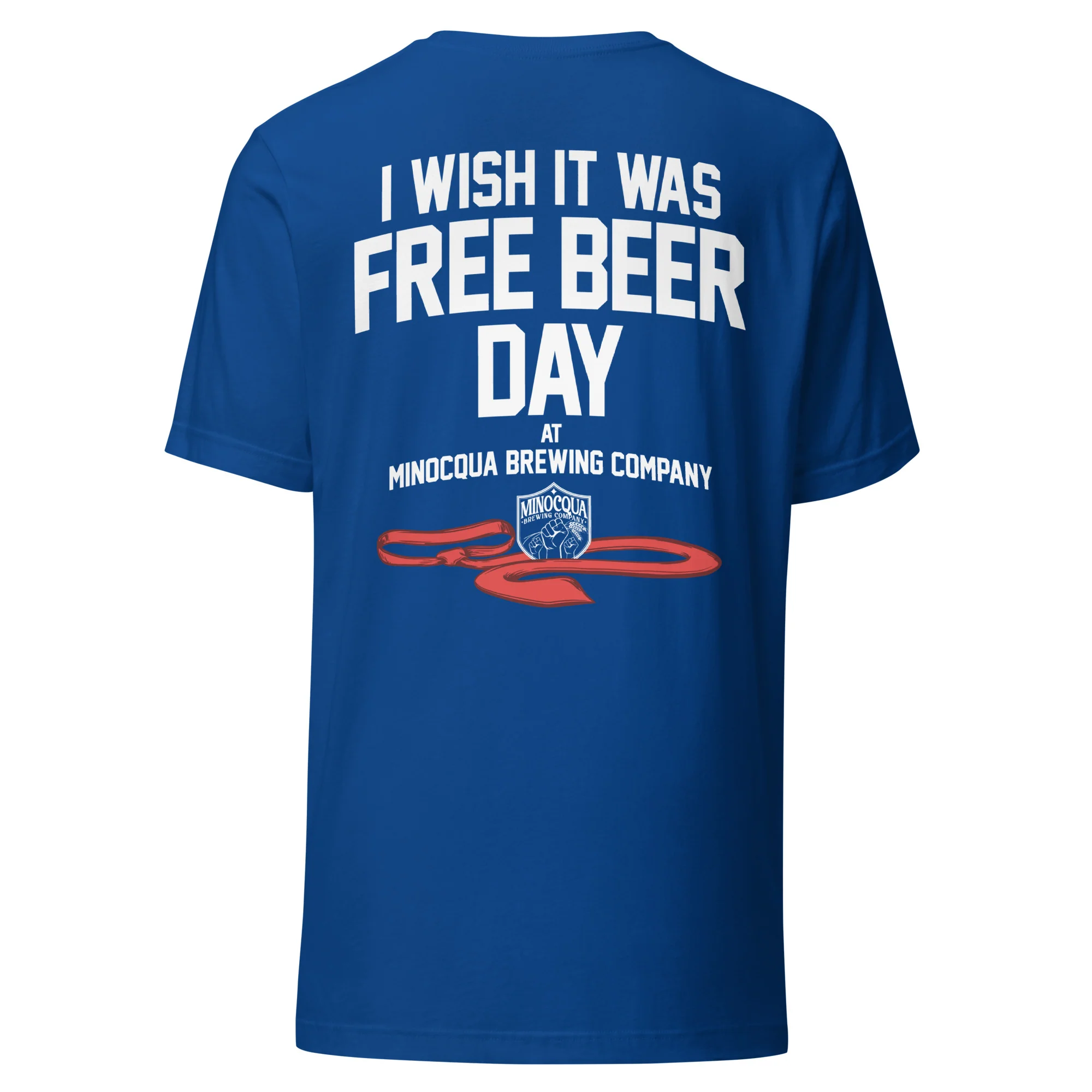 Free Beer Day Front & Back Print T-shirt (White Print) - Image 14