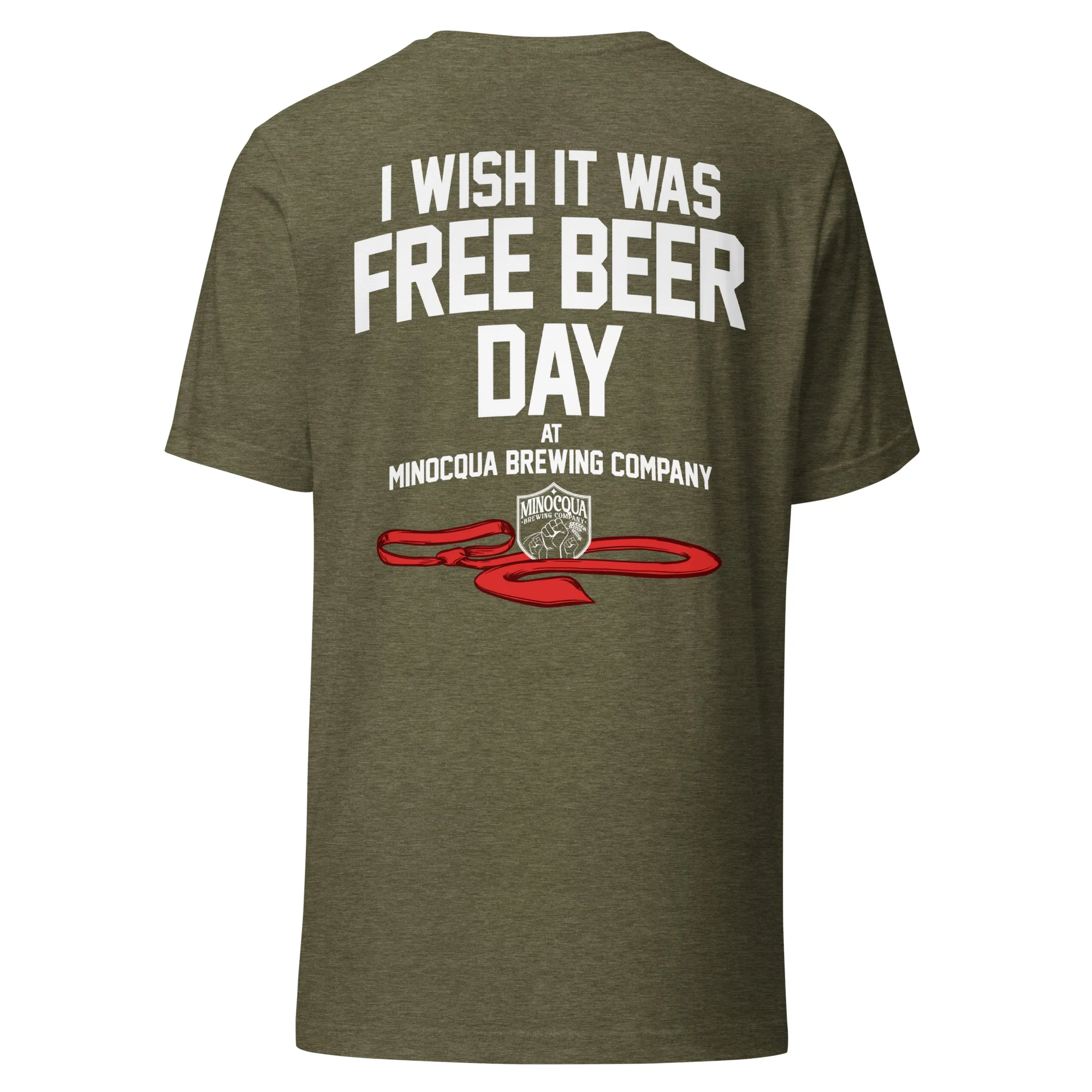 Free Beer Day Front & Back Print T-shirt (White Print) - Image 16