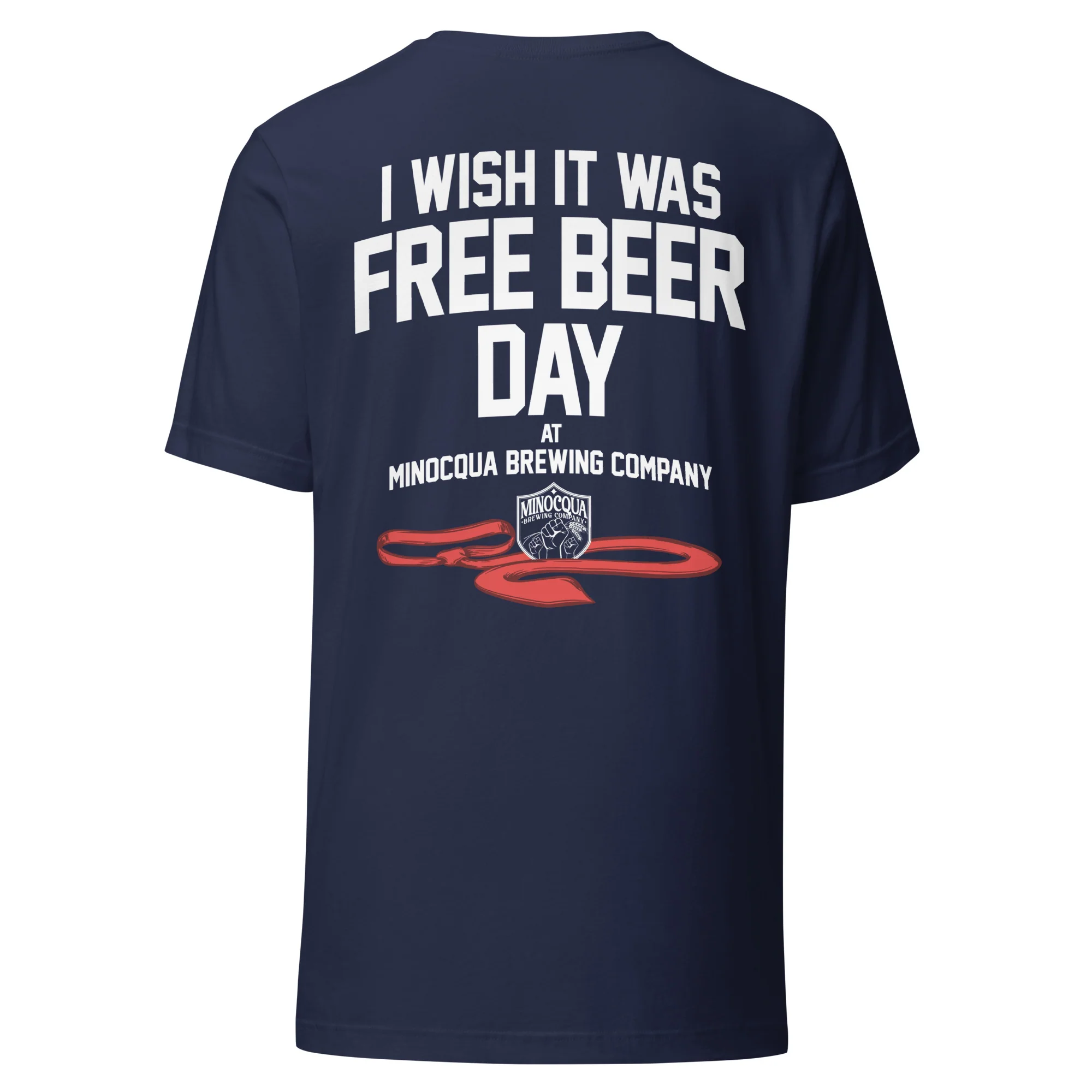 Free Beer Day Front & Back Print T-shirt (White Print) - Image 6