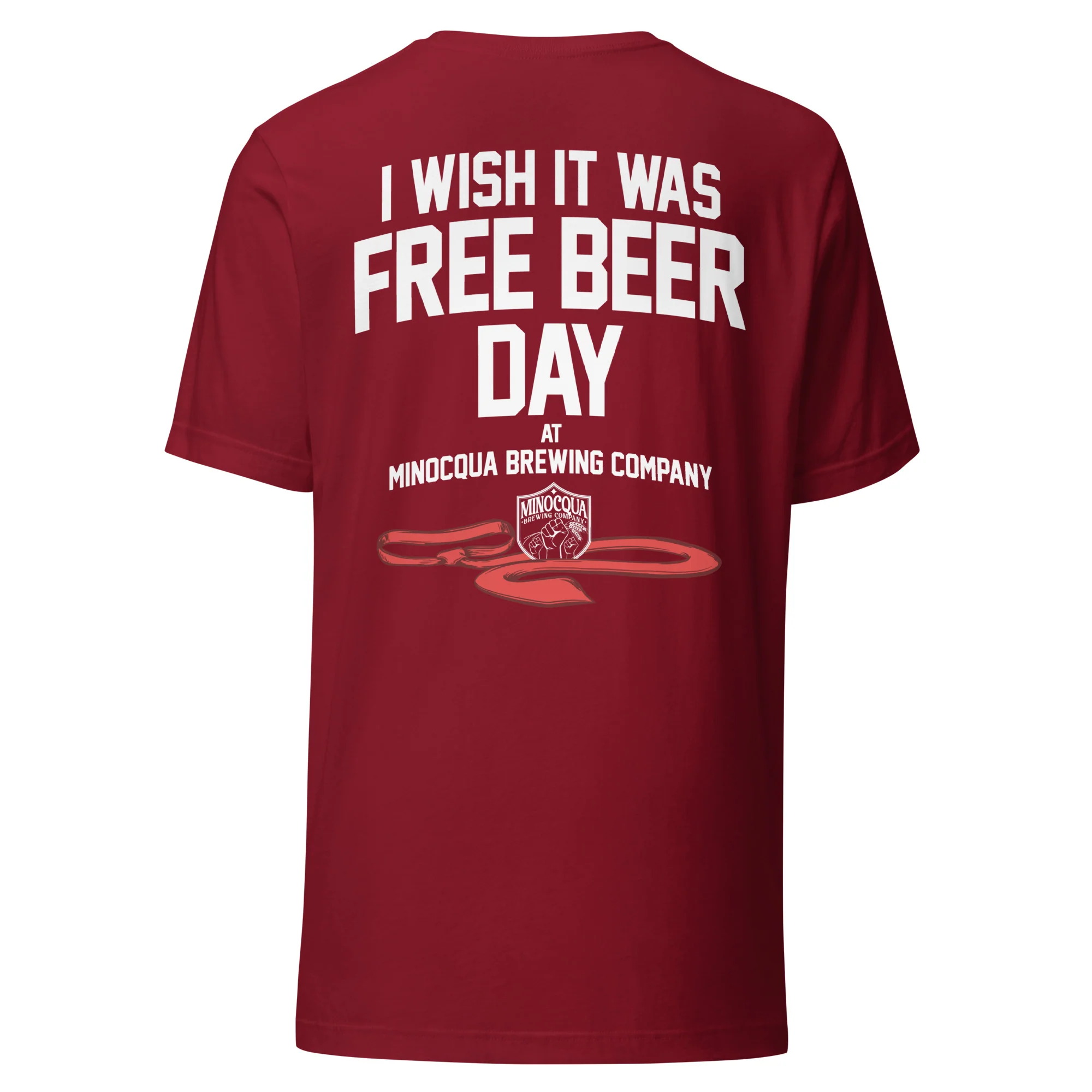 Free Beer Day Front & Back Print T-shirt (White Print) - Image 8