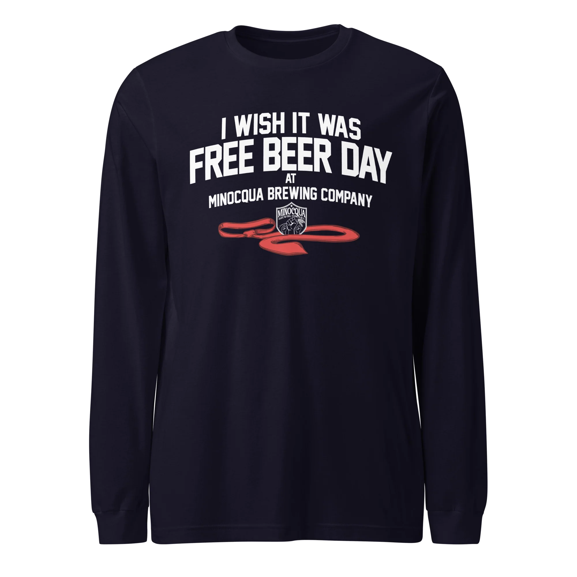 Free Beer Day Long Sleeve Tee (White Print) - Image 2