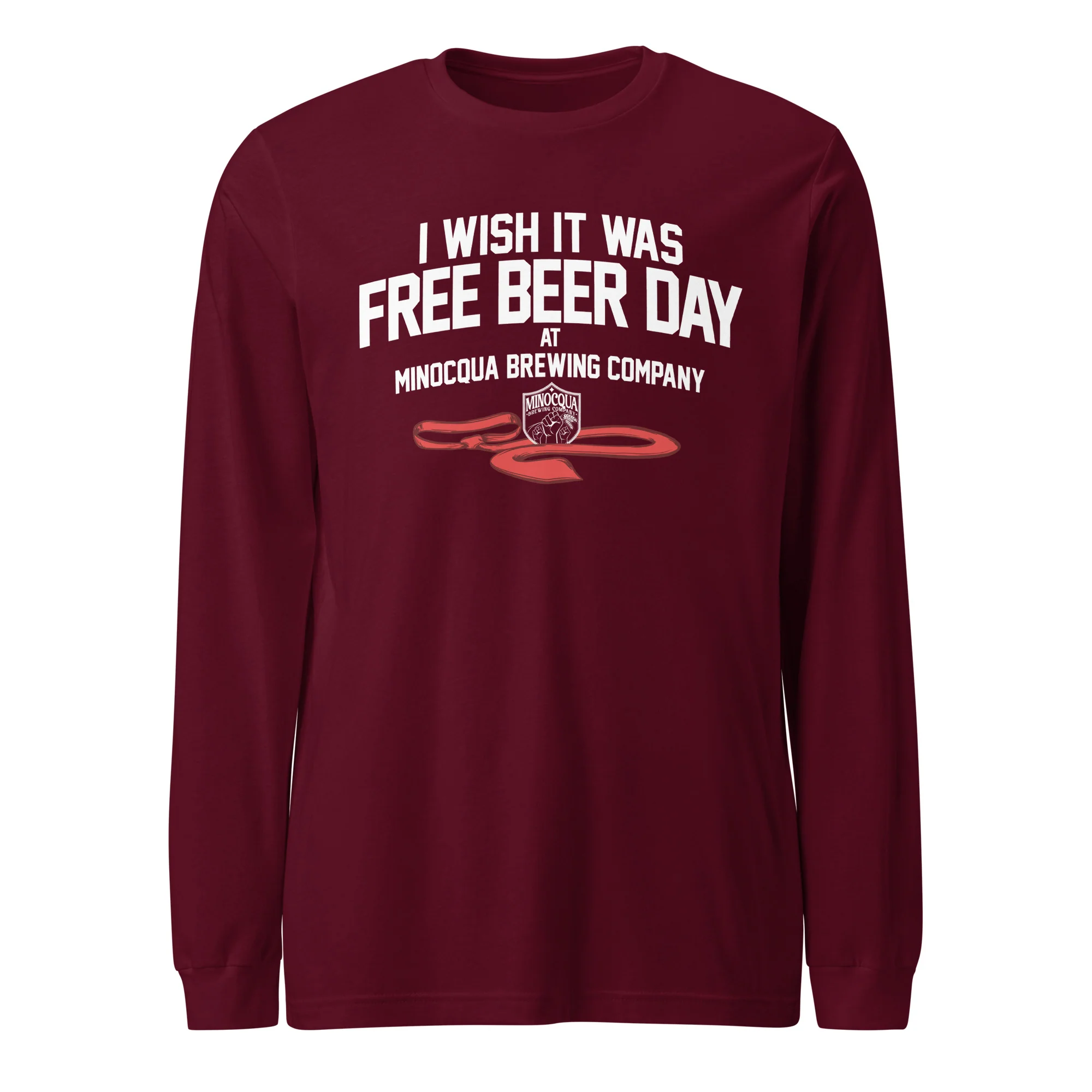 Free Beer Day Long Sleeve Tee (White Print) - Image 3