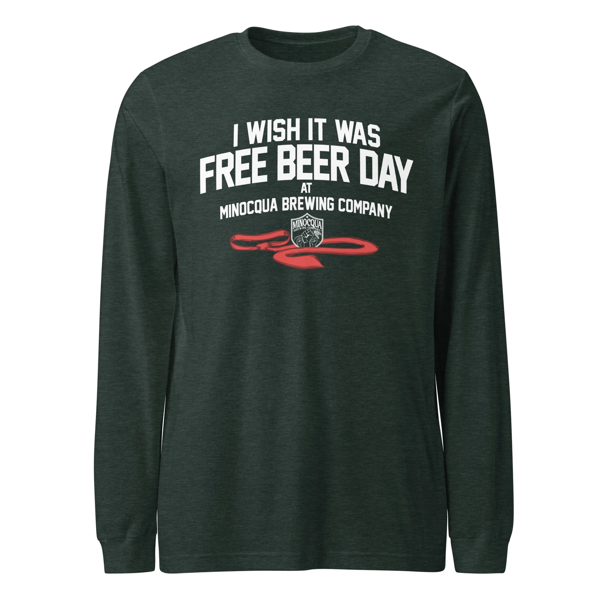 Free Beer Day Long Sleeve Tee (White Print) - Image 4