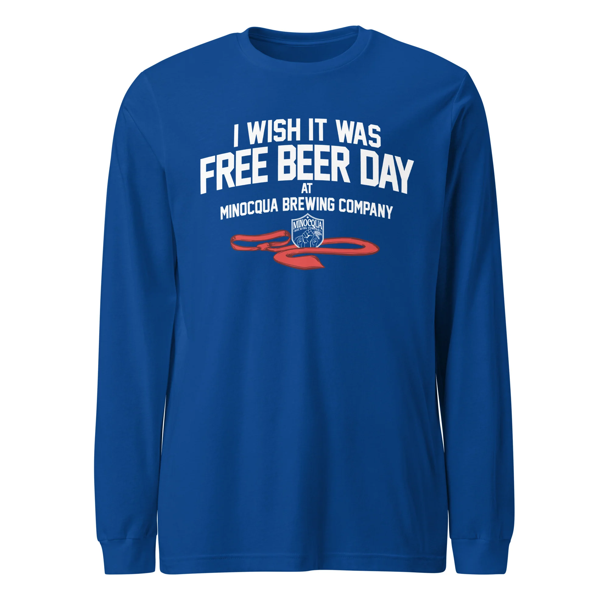 Free Beer Day Long Sleeve Tee (White Print) - Image 6