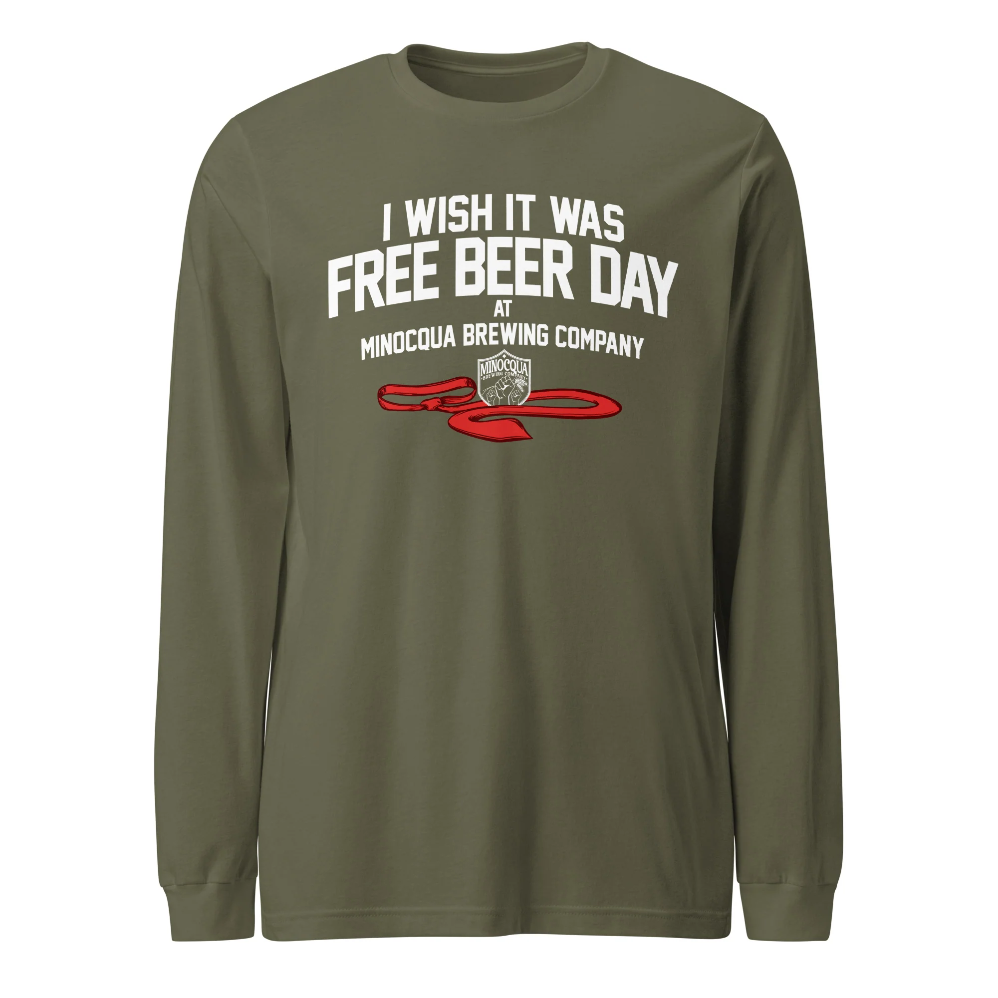 Free Beer Day Long Sleeve Tee (White Print) - Image 9