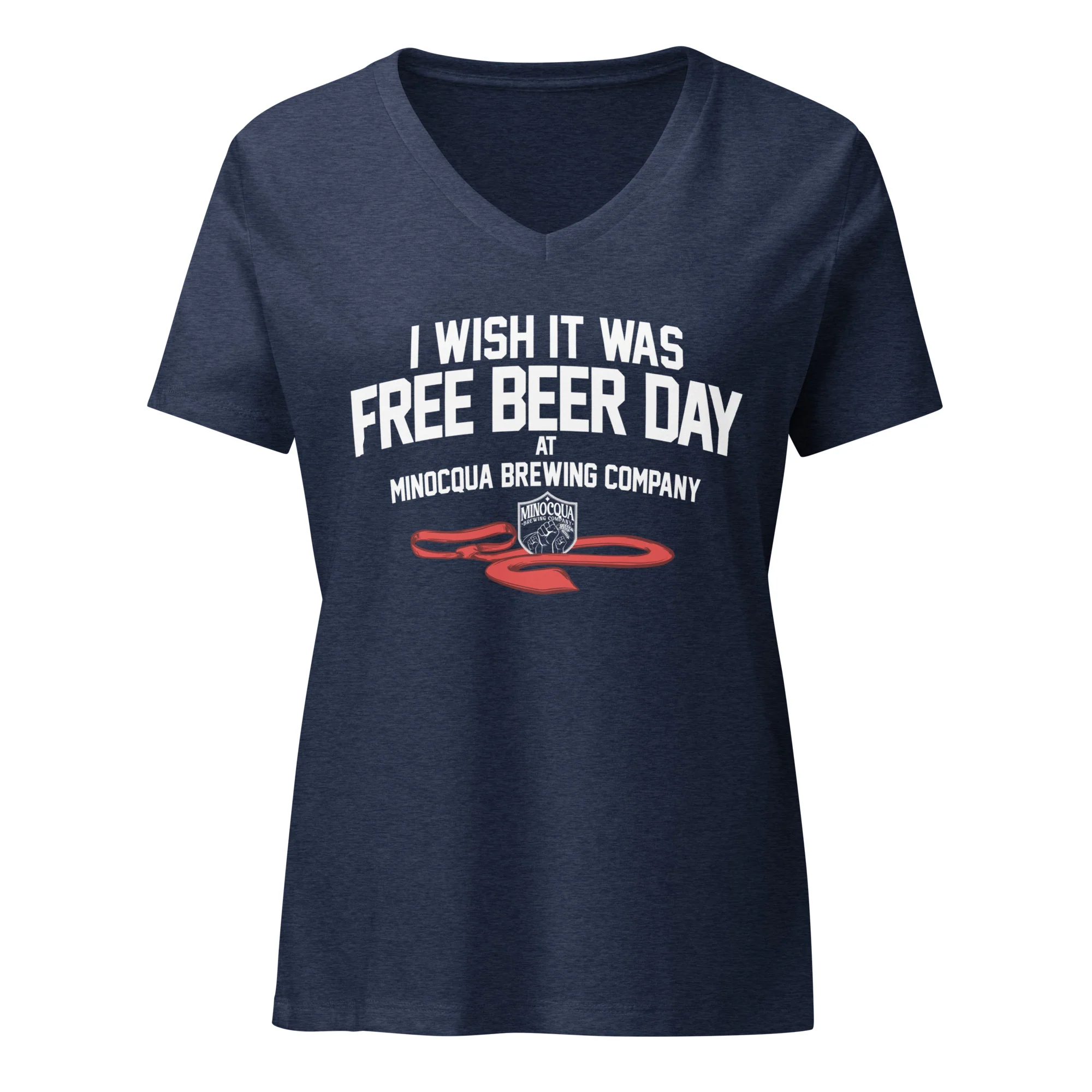 Free Beer Day Relaxed Fit V-neck T-shirt - Image 4