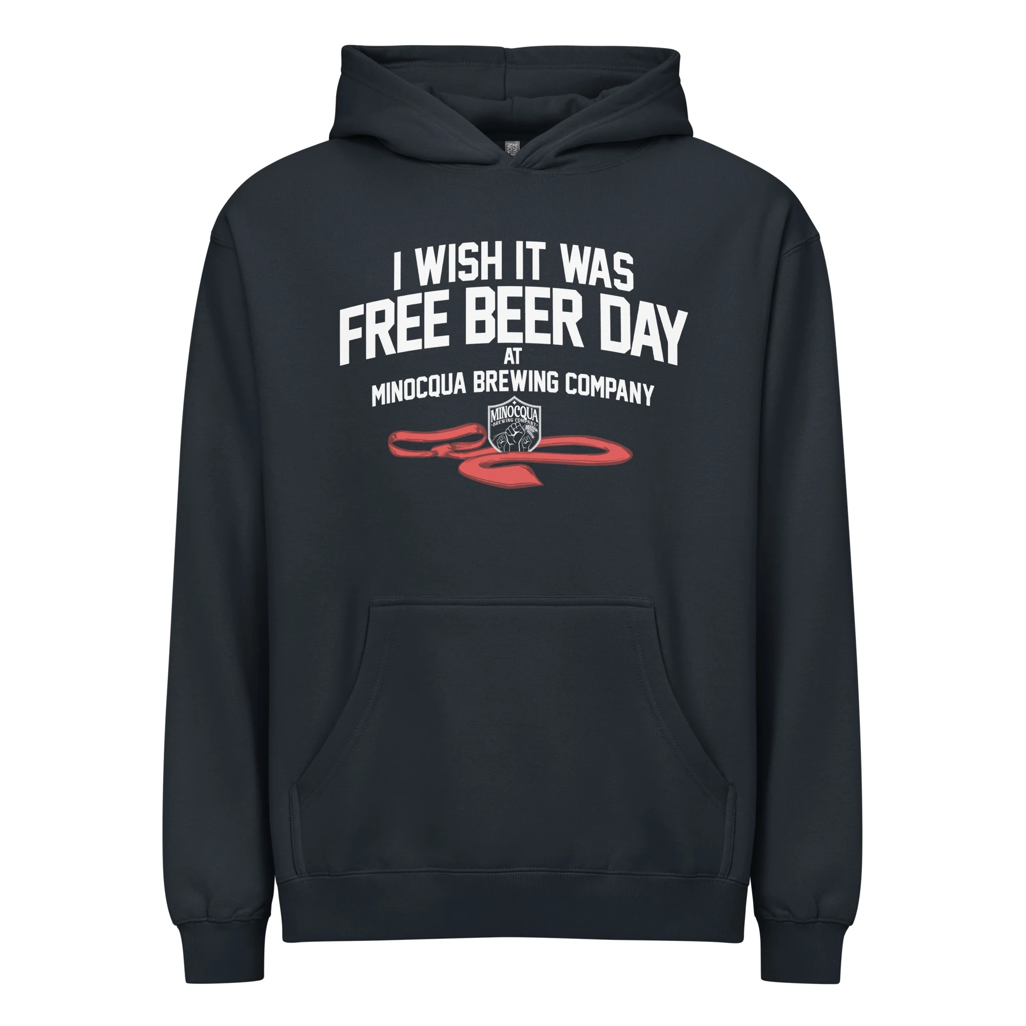 Free Beer Day Hoodie (White Print) - Image 2